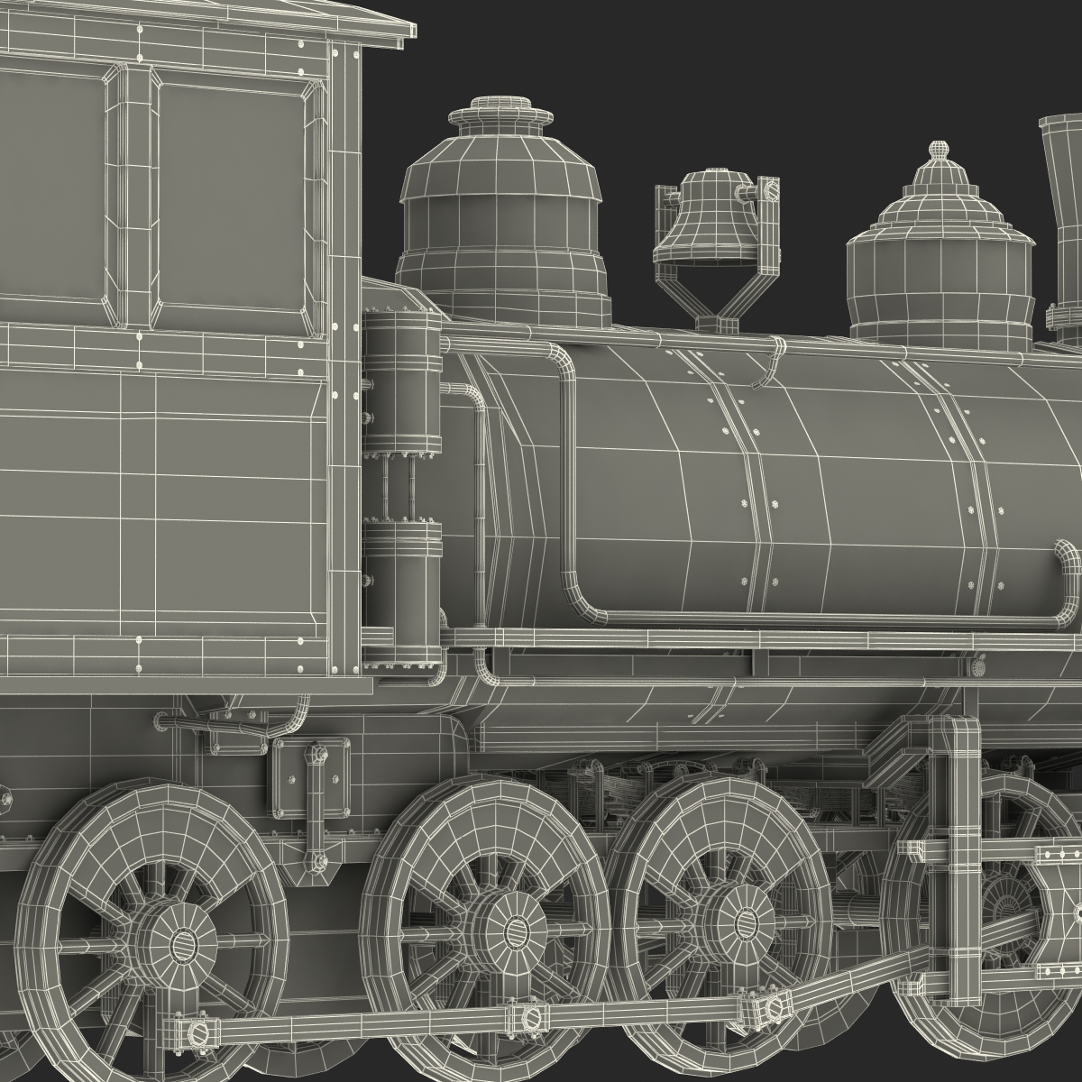 Steam Train Locomotive 4 3D model