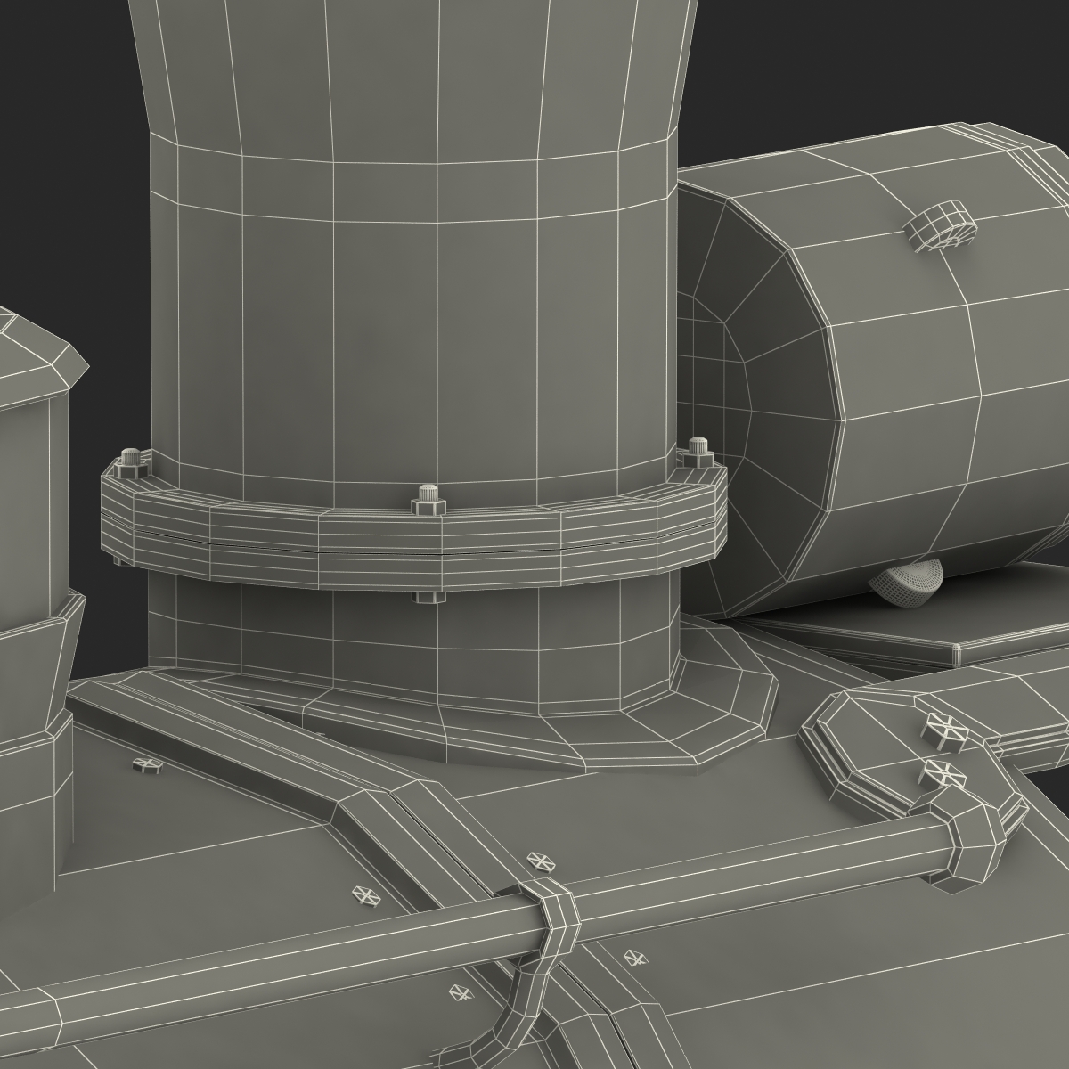 Steam Train Locomotive 4 3D model