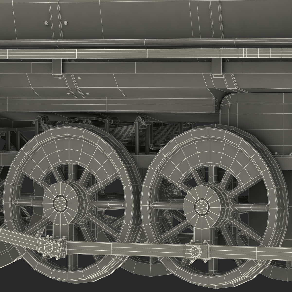 Steam Train Locomotive 4 3D model