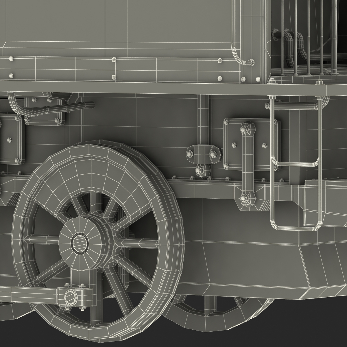 Steam Train Locomotive 4 3D model