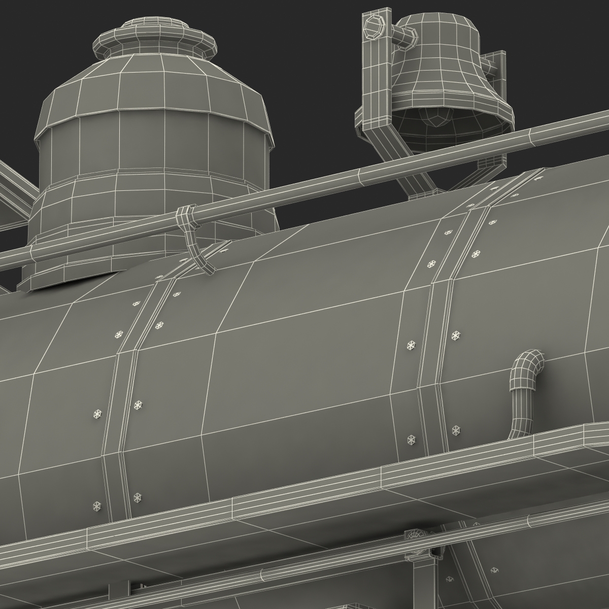 Steam Train Locomotive 4 3D model