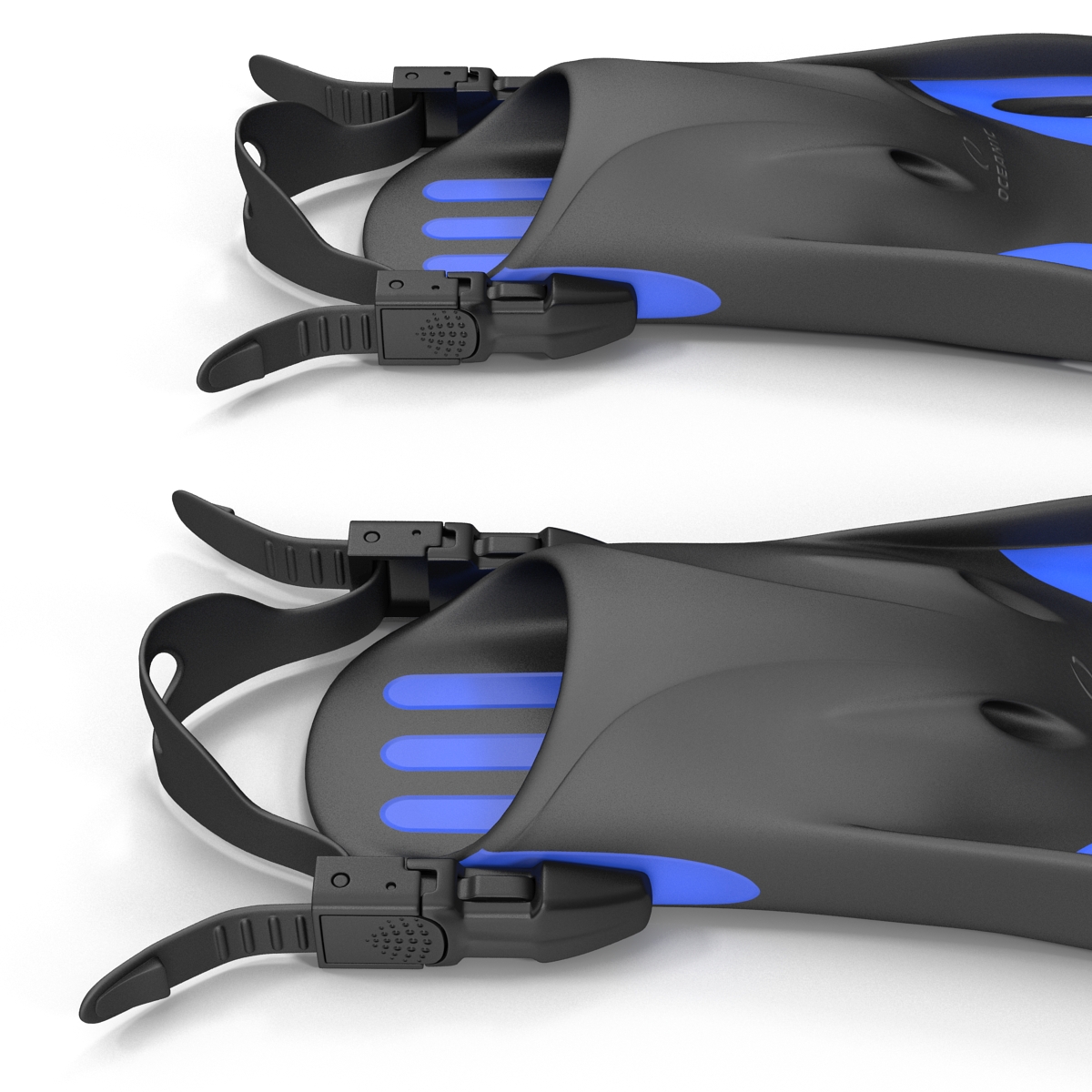 3D Oceanic Viper Fins Blue model