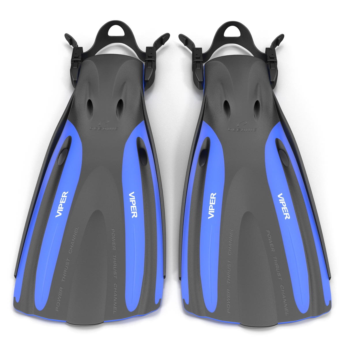 3D Oceanic Viper Fins Blue model