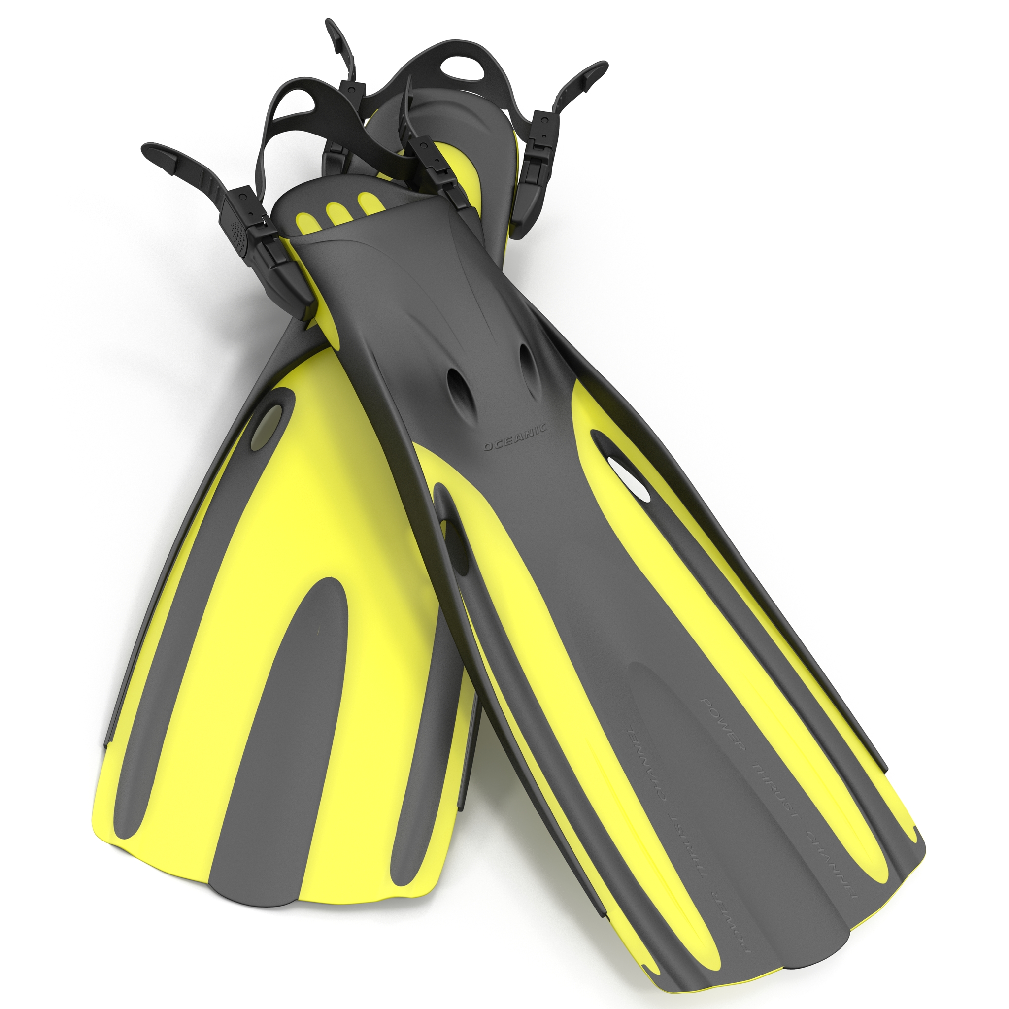 Oceanic Generic Fins Yellow 3D