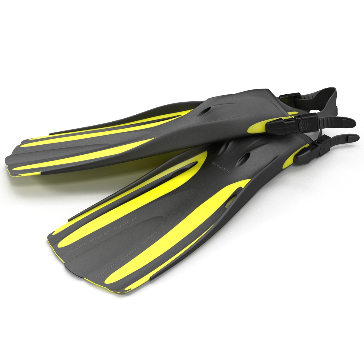 Oceanic Generic Fins Yellow 3D