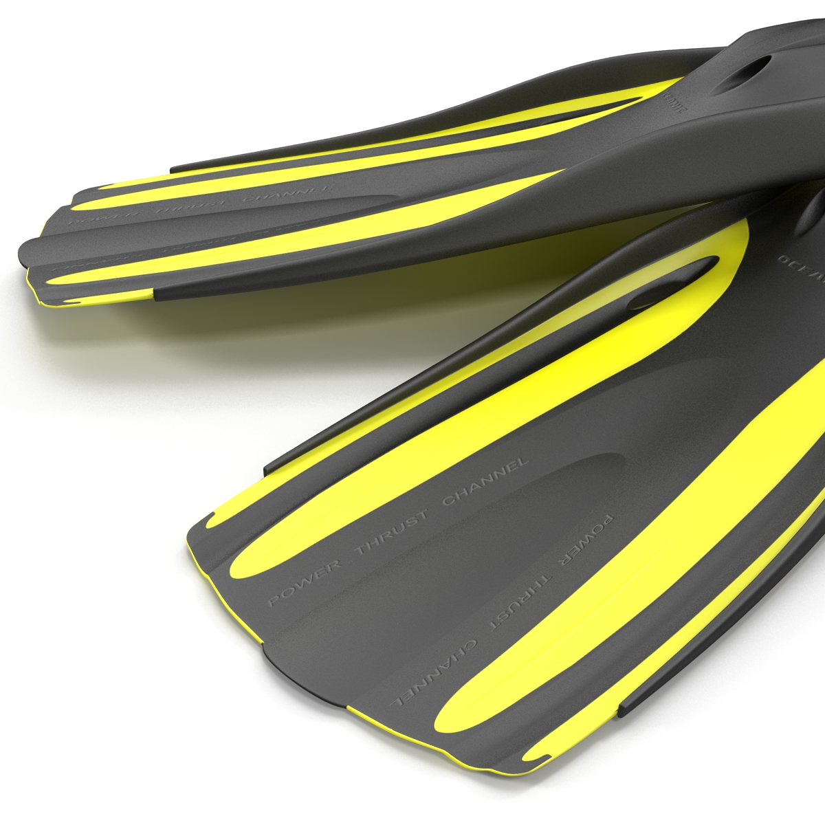 Oceanic Generic Fins Yellow 3D