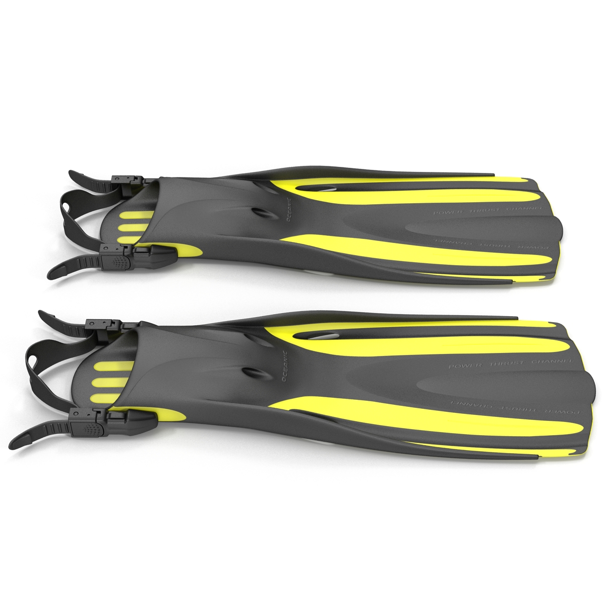 Oceanic Generic Fins Yellow 3D