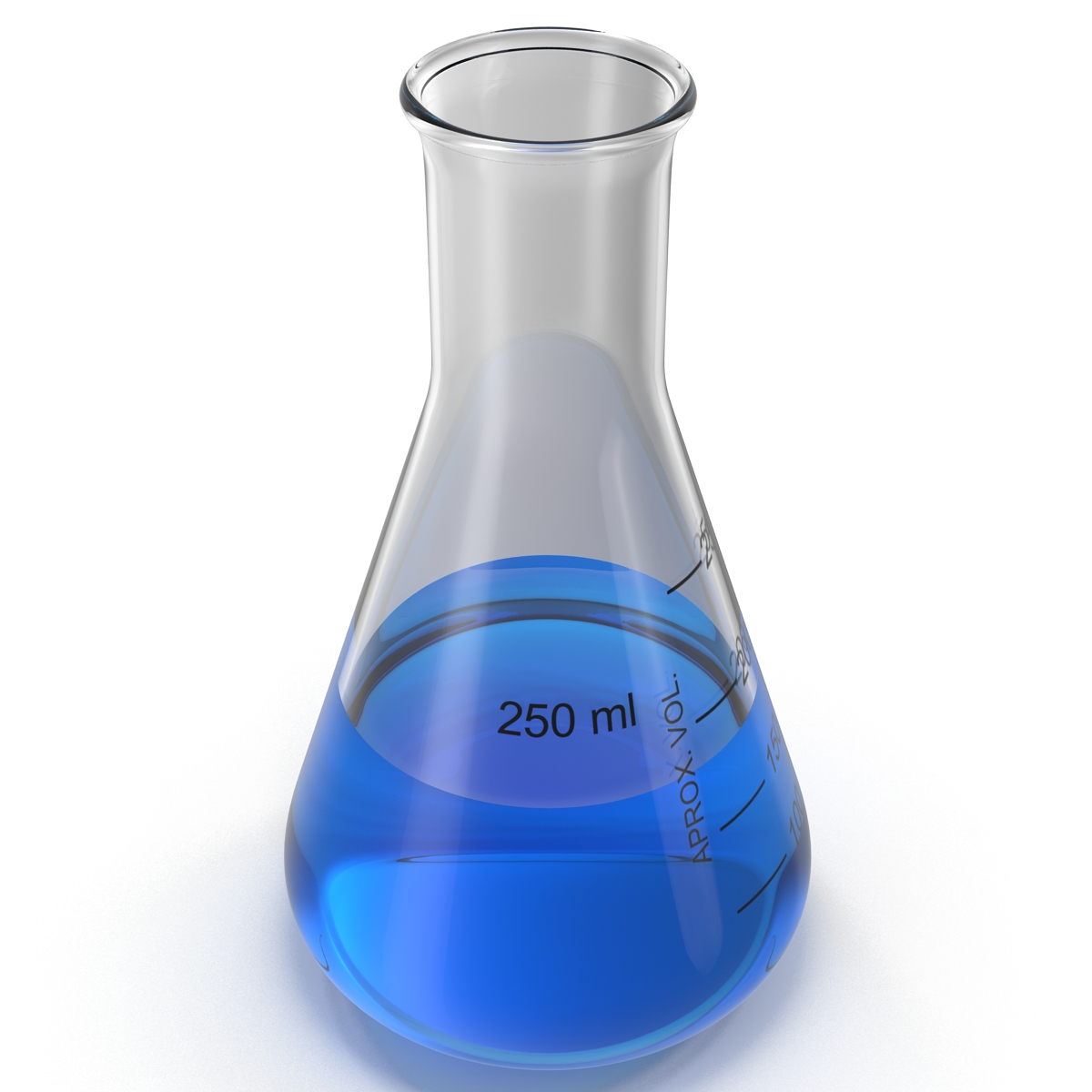 3D 250 ml Erlenmeyer Flask model