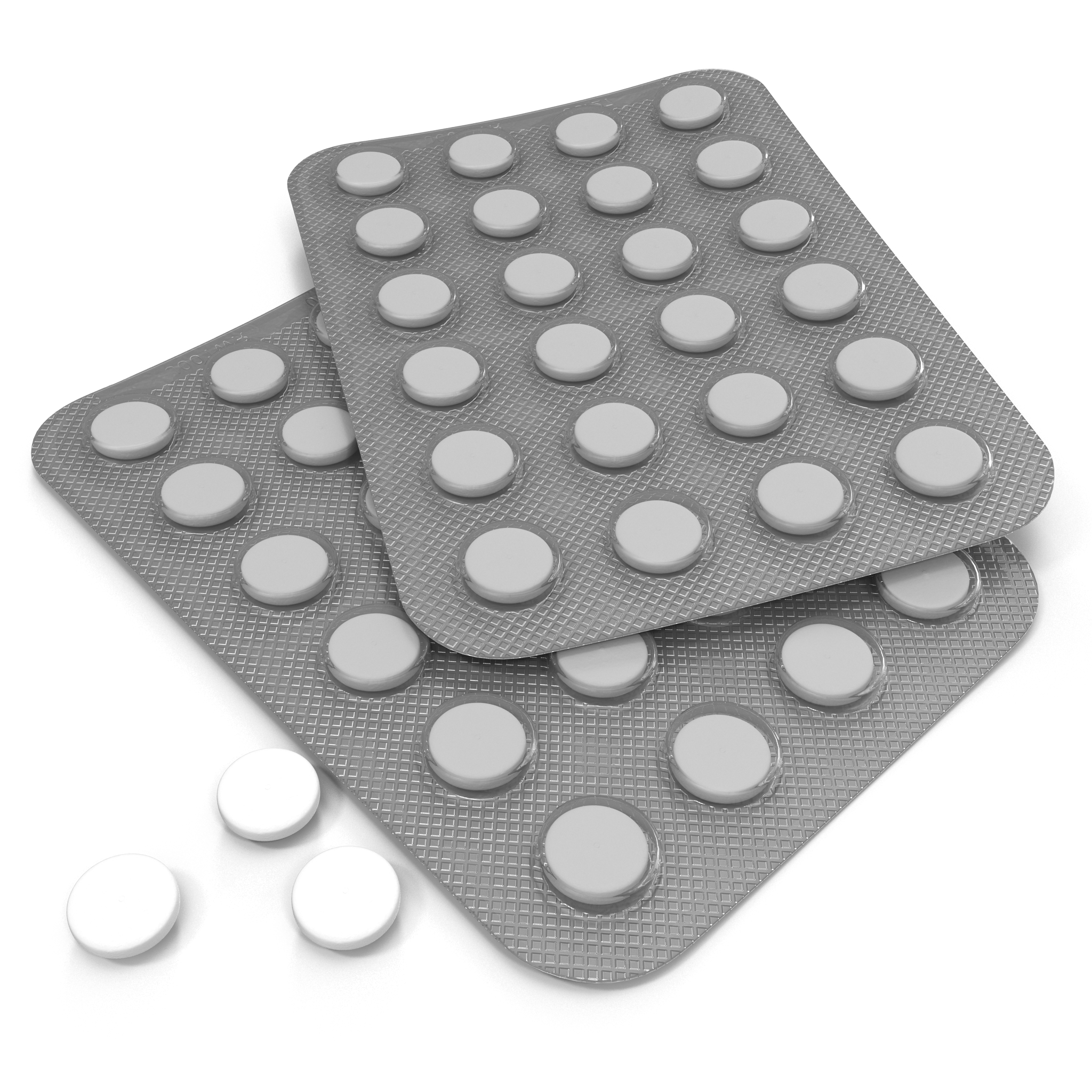 3D Round Pill Blister Pack model