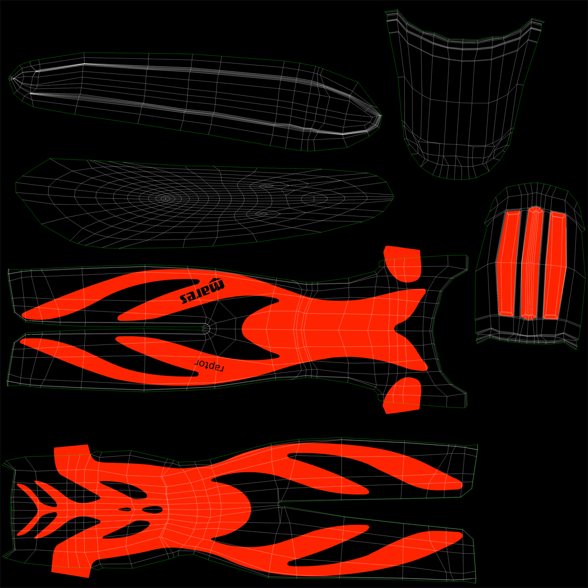 3D model Swim Fins 3 Red