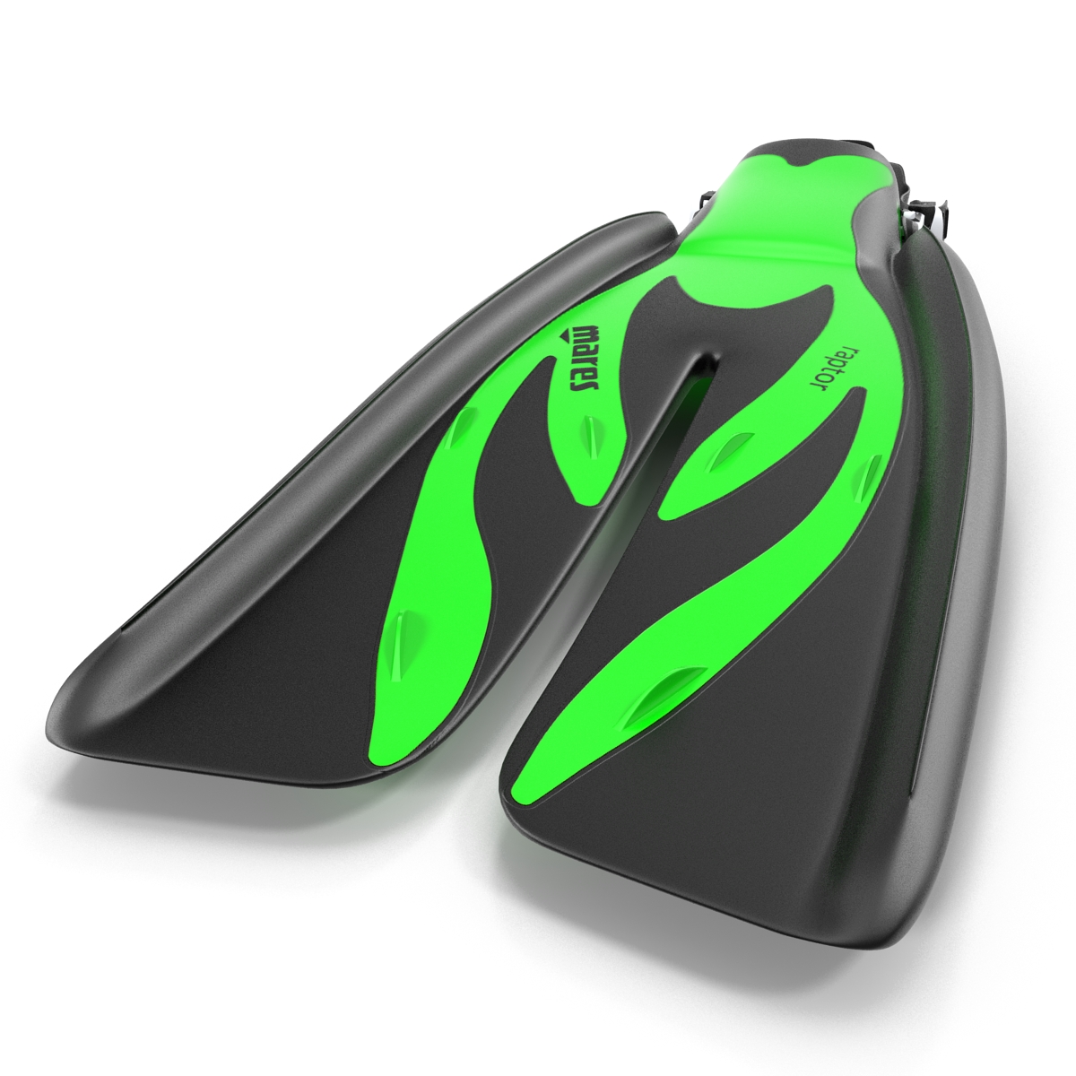 Swim Fins 3 Green 3D