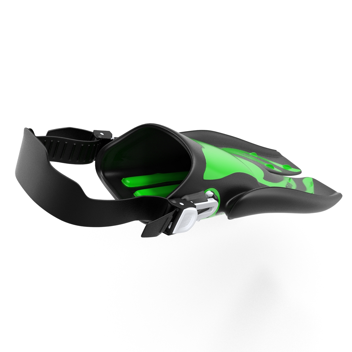 Swim Fins 3 Green 3D