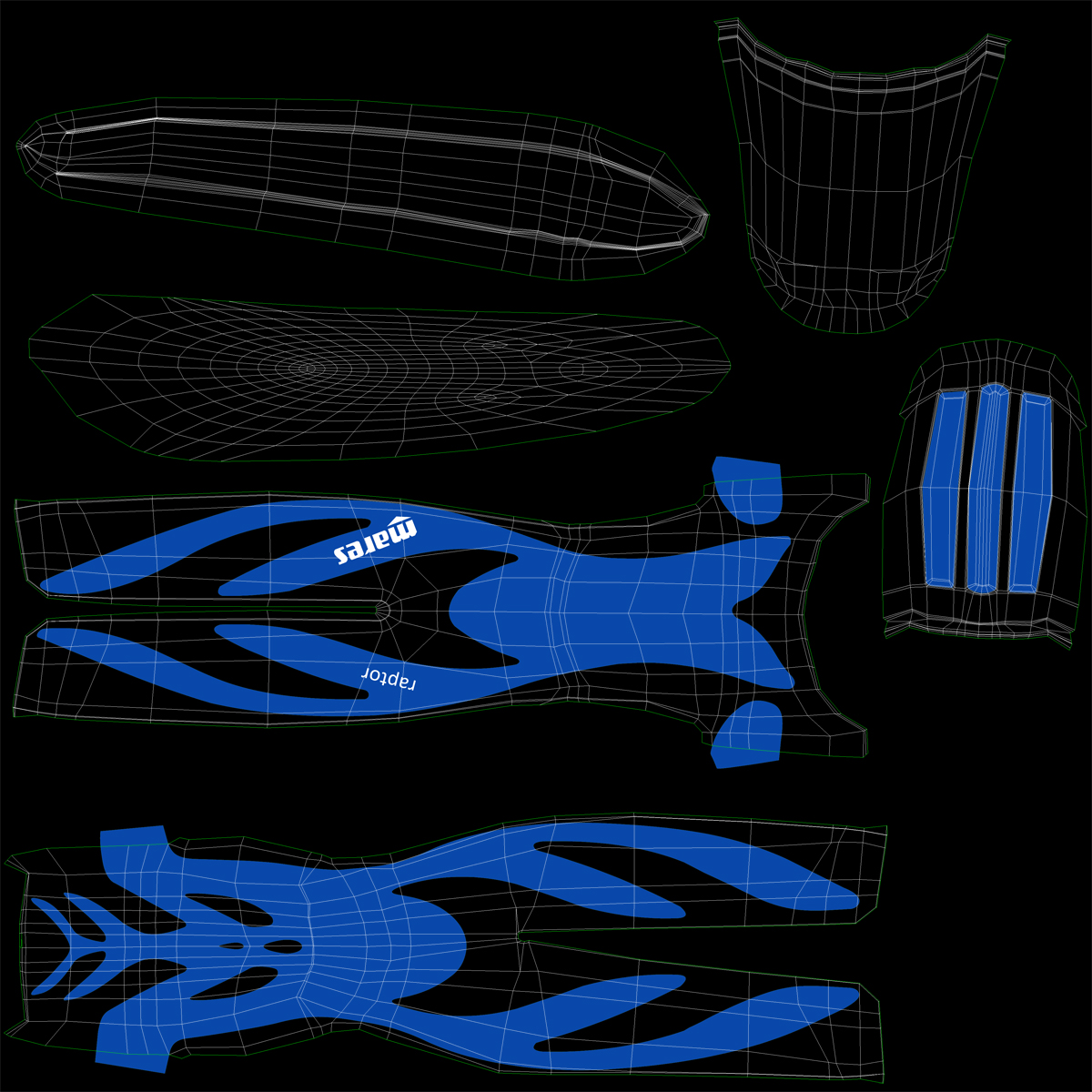 3D Swim Fins 3 Blue