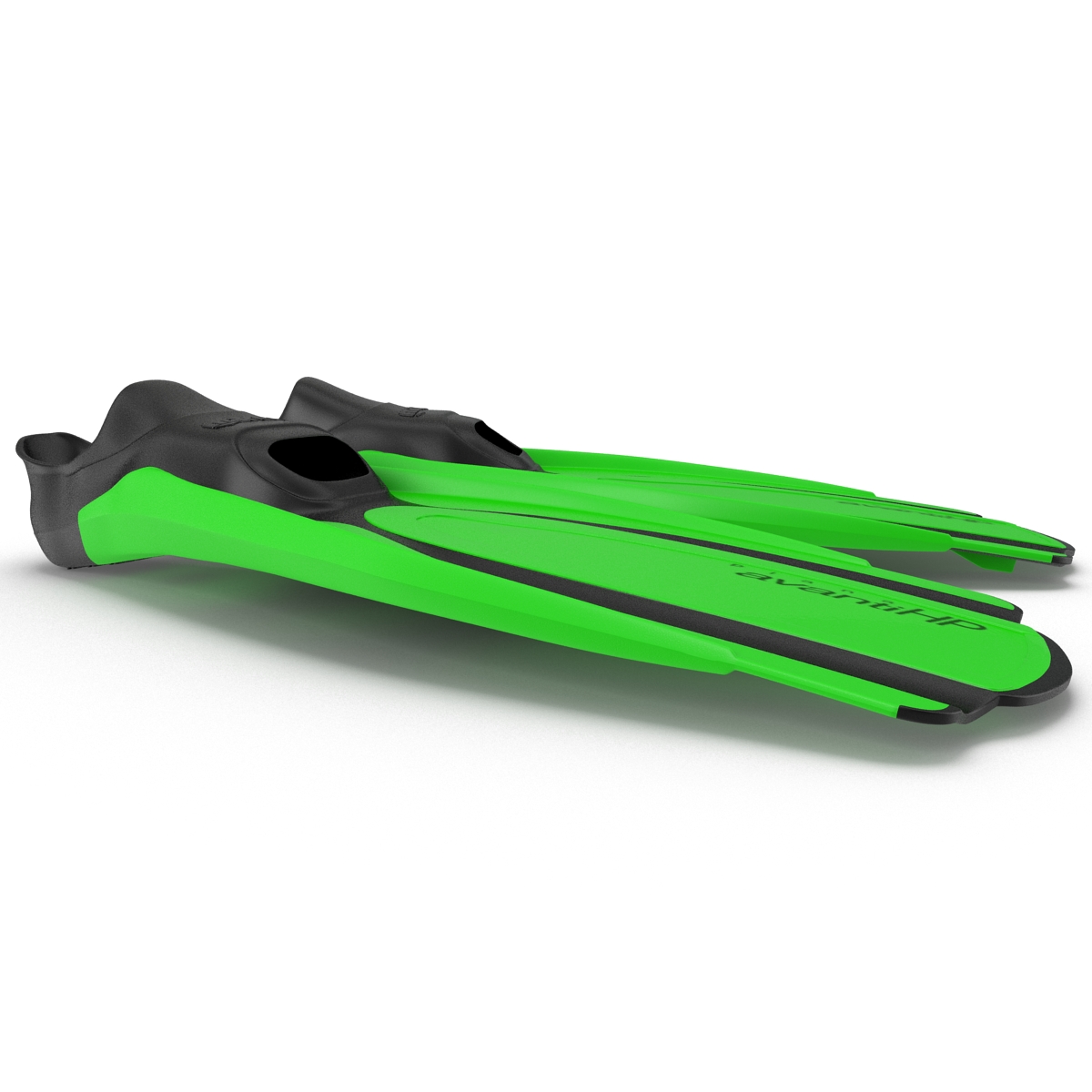 Swim Fins 2 Green 3D