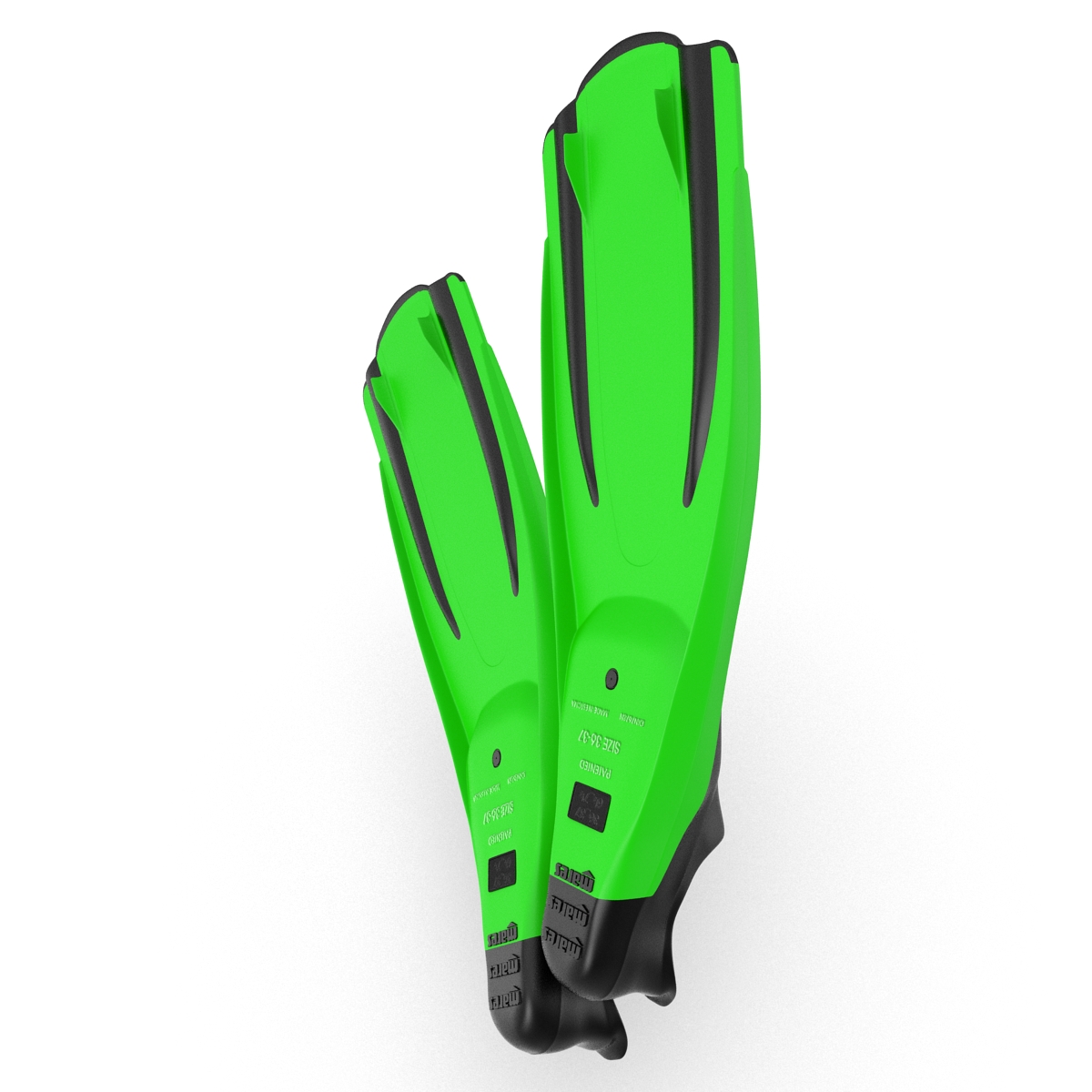 Swim Fins 2 Green 3D