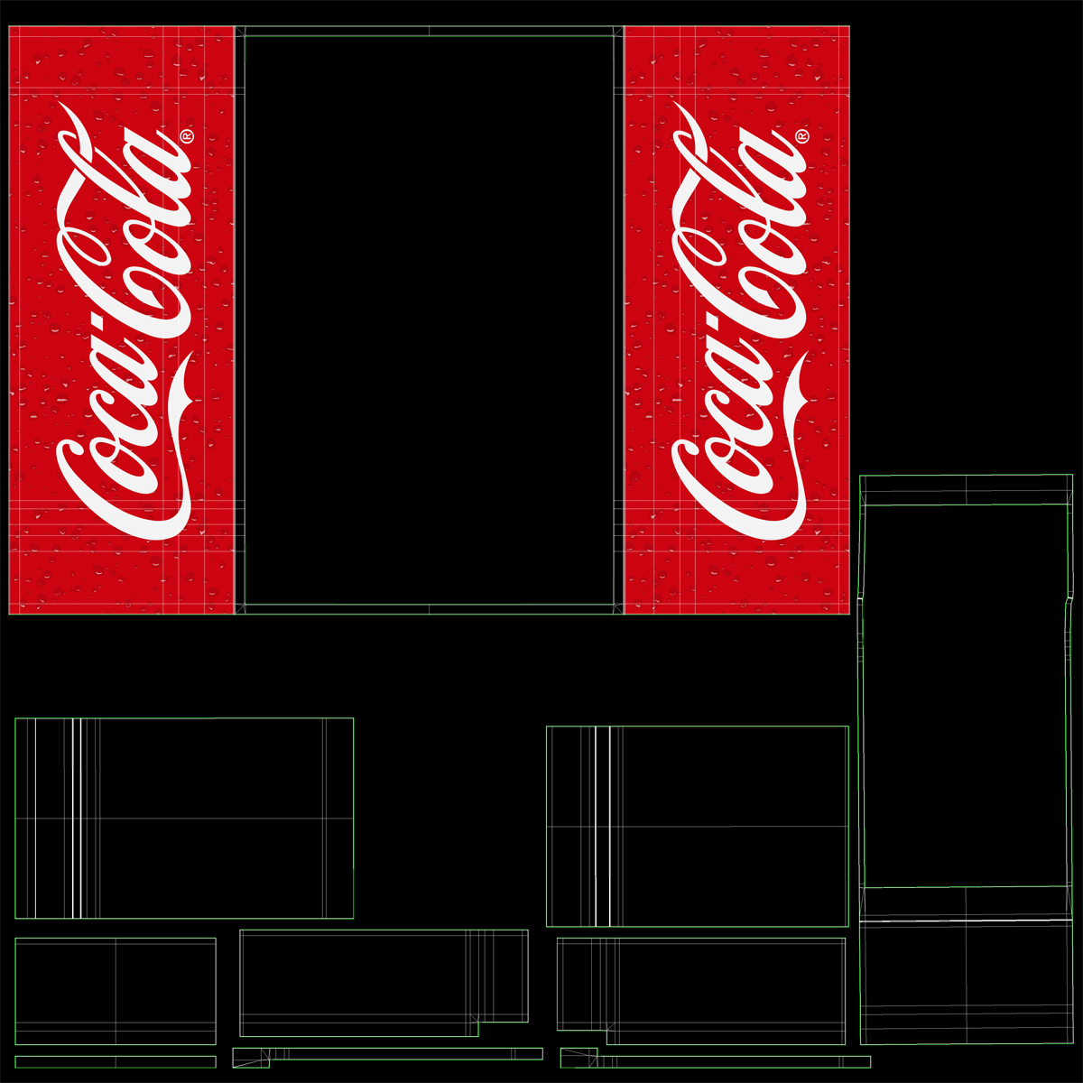 Coca Cola Double Door Display Refrigerator 3D