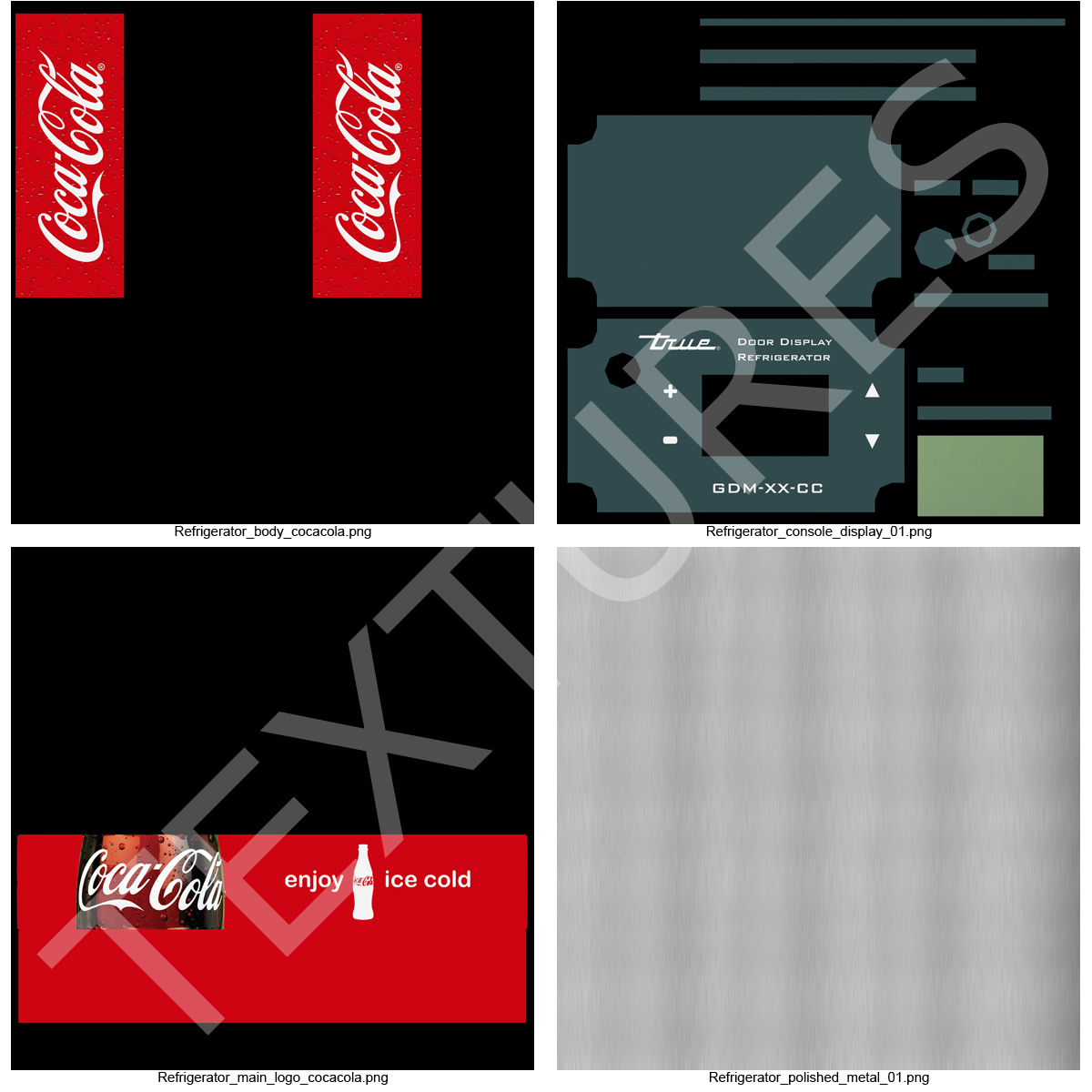 Coca Cola Double Door Display Refrigerator 3D