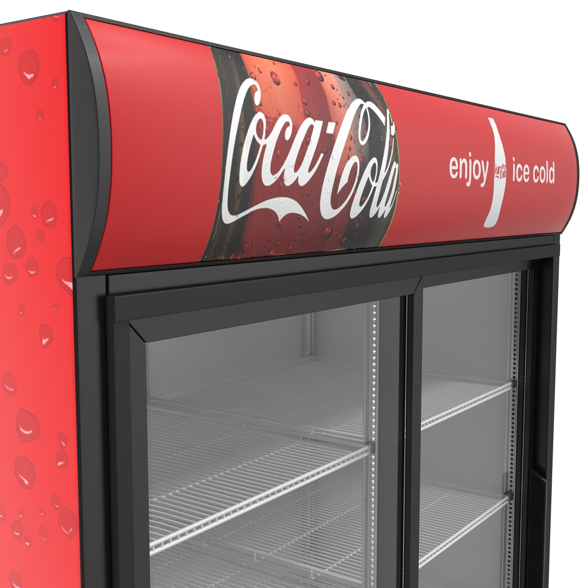 Coca Cola Double Door Display Refrigerator 3D