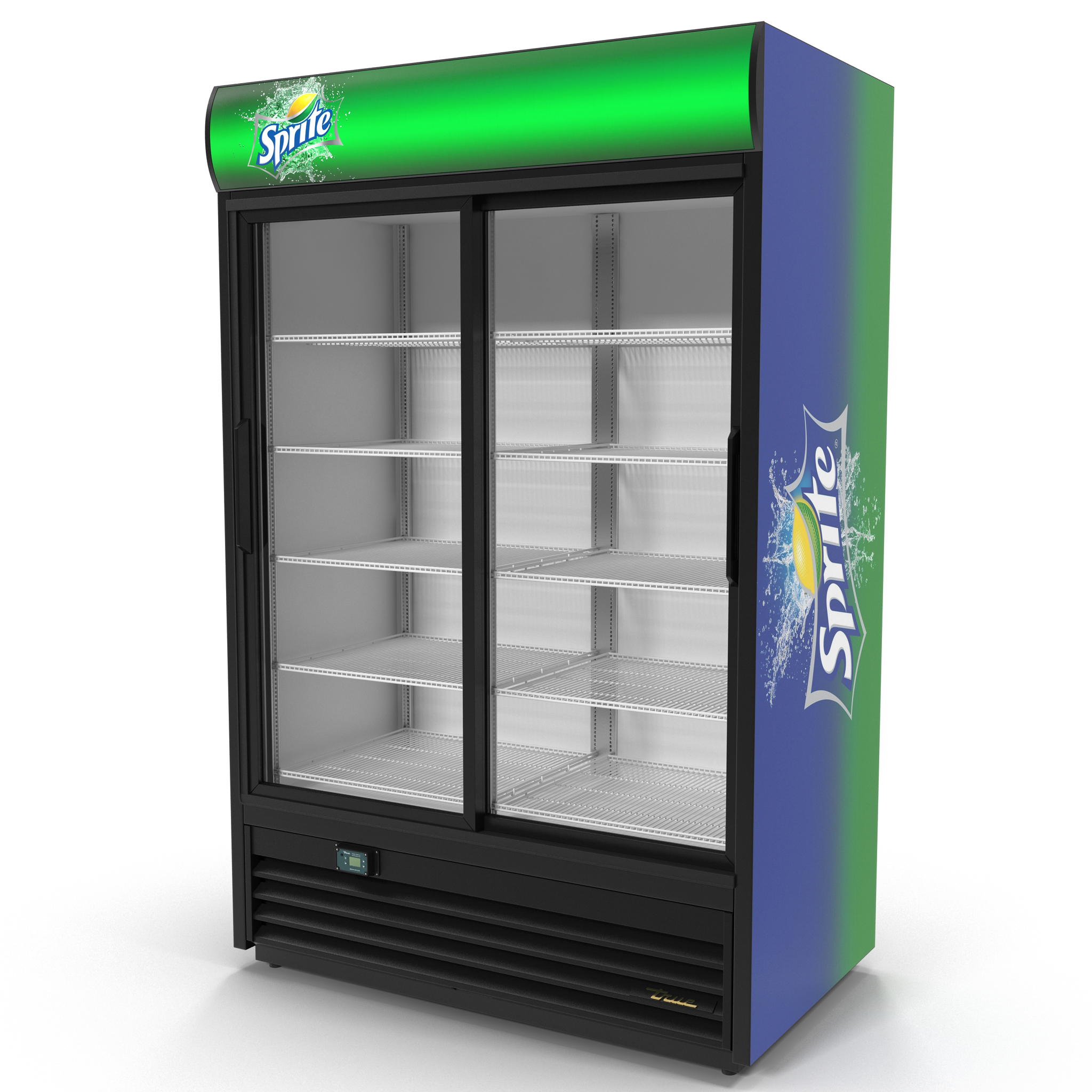 Sprite Double Door Display Refrigerator 3D model