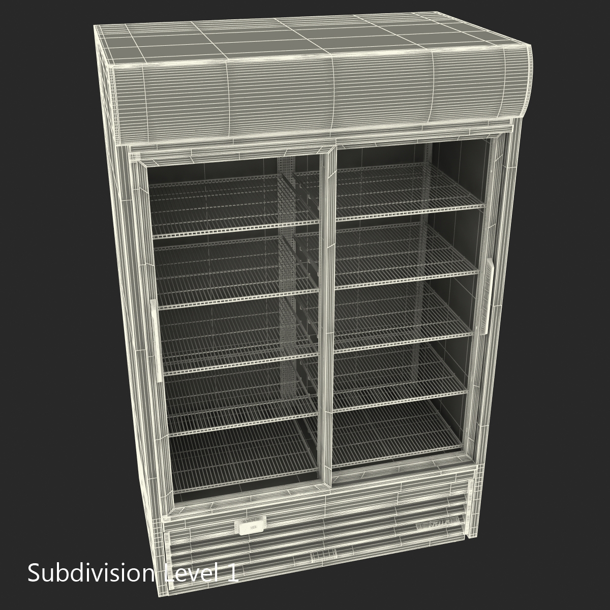 Sprite Double Door Display Refrigerator 3D model