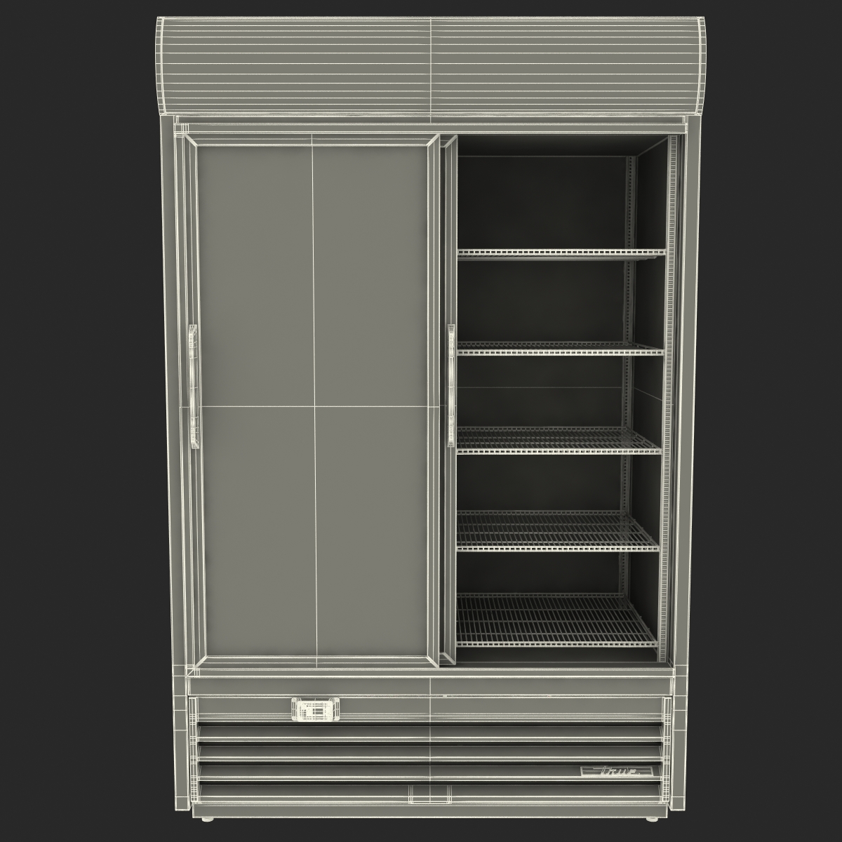 Sprite Double Door Display Refrigerator 3D model