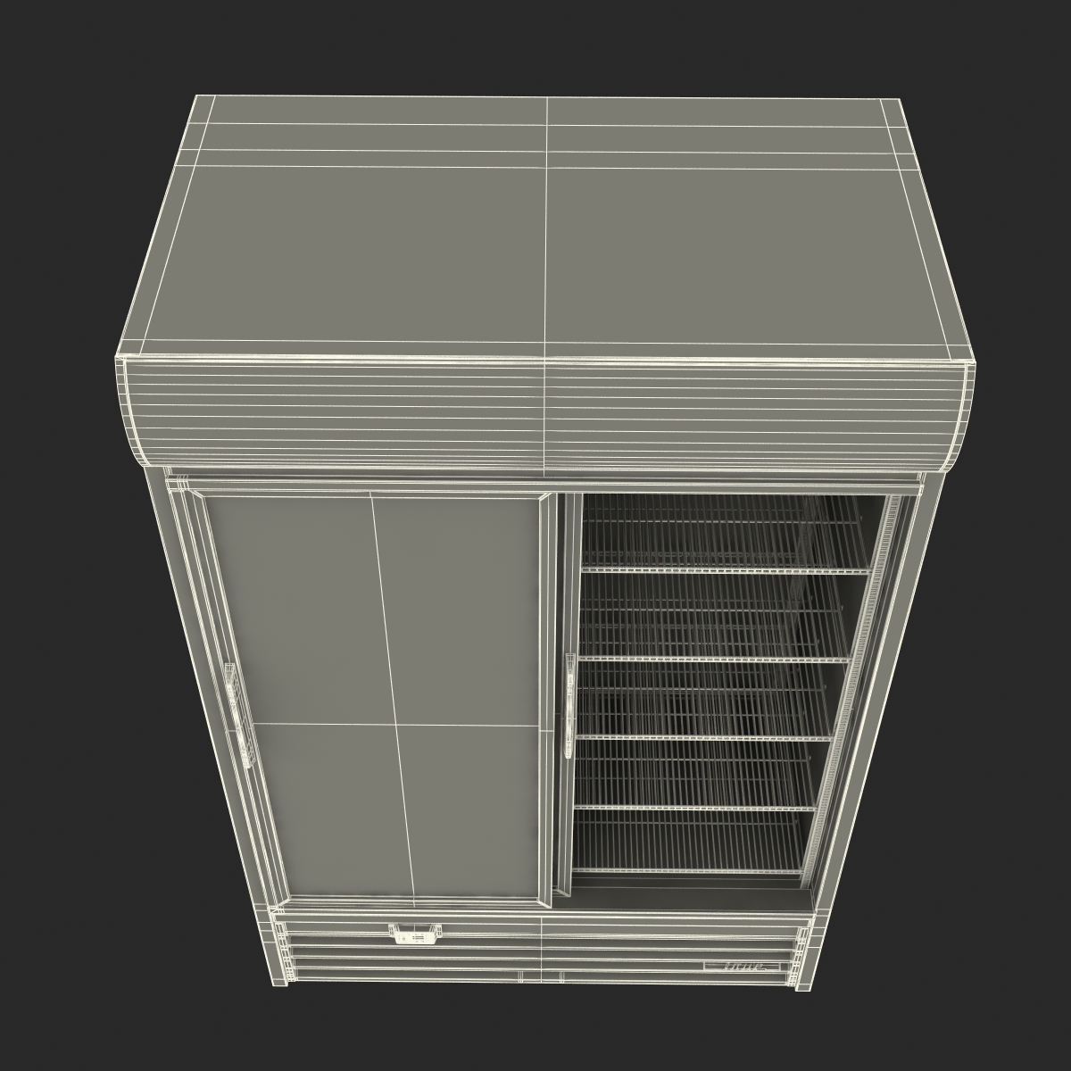 Sprite Double Door Display Refrigerator 3D model