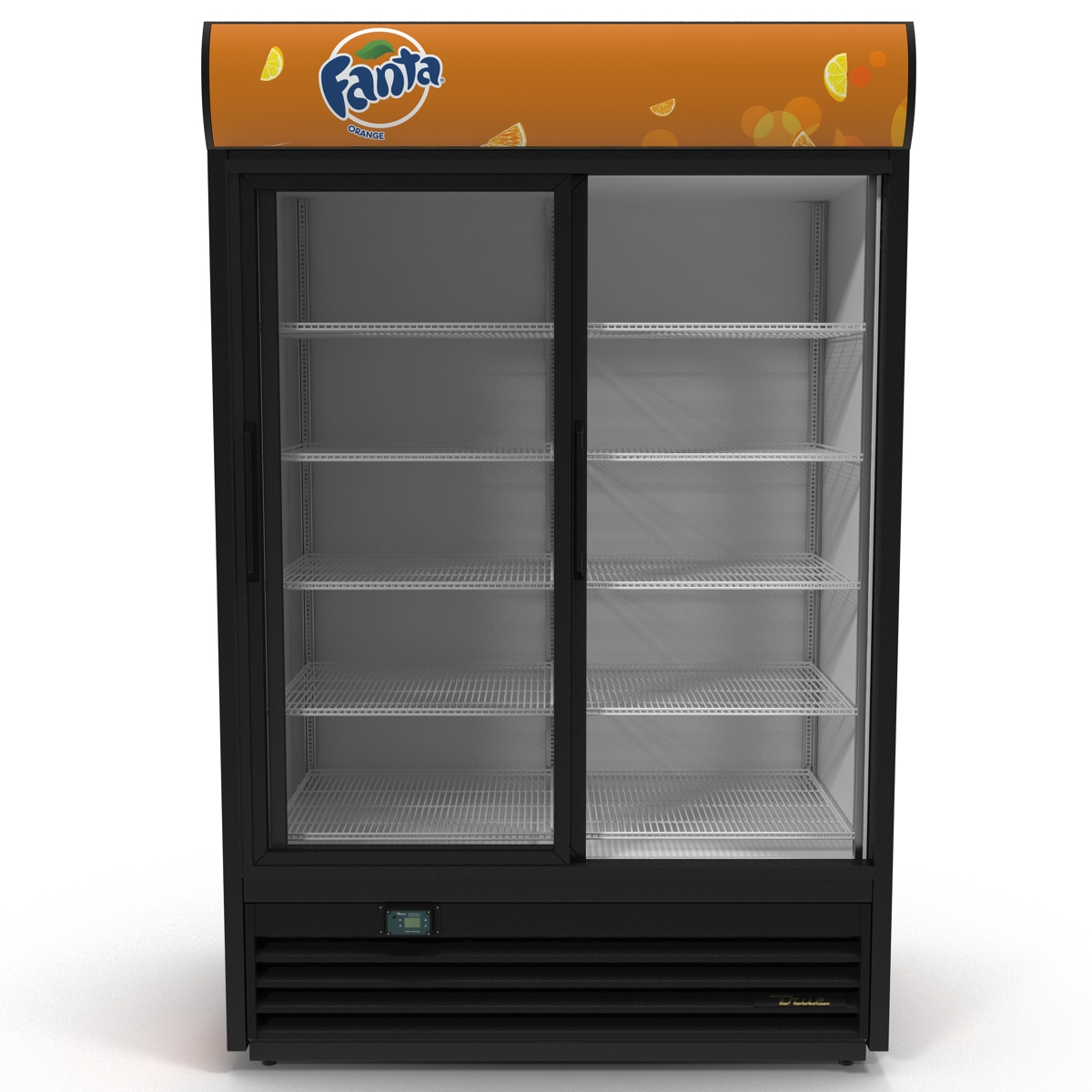 3D Fanta Double Door Display Refrigerator model