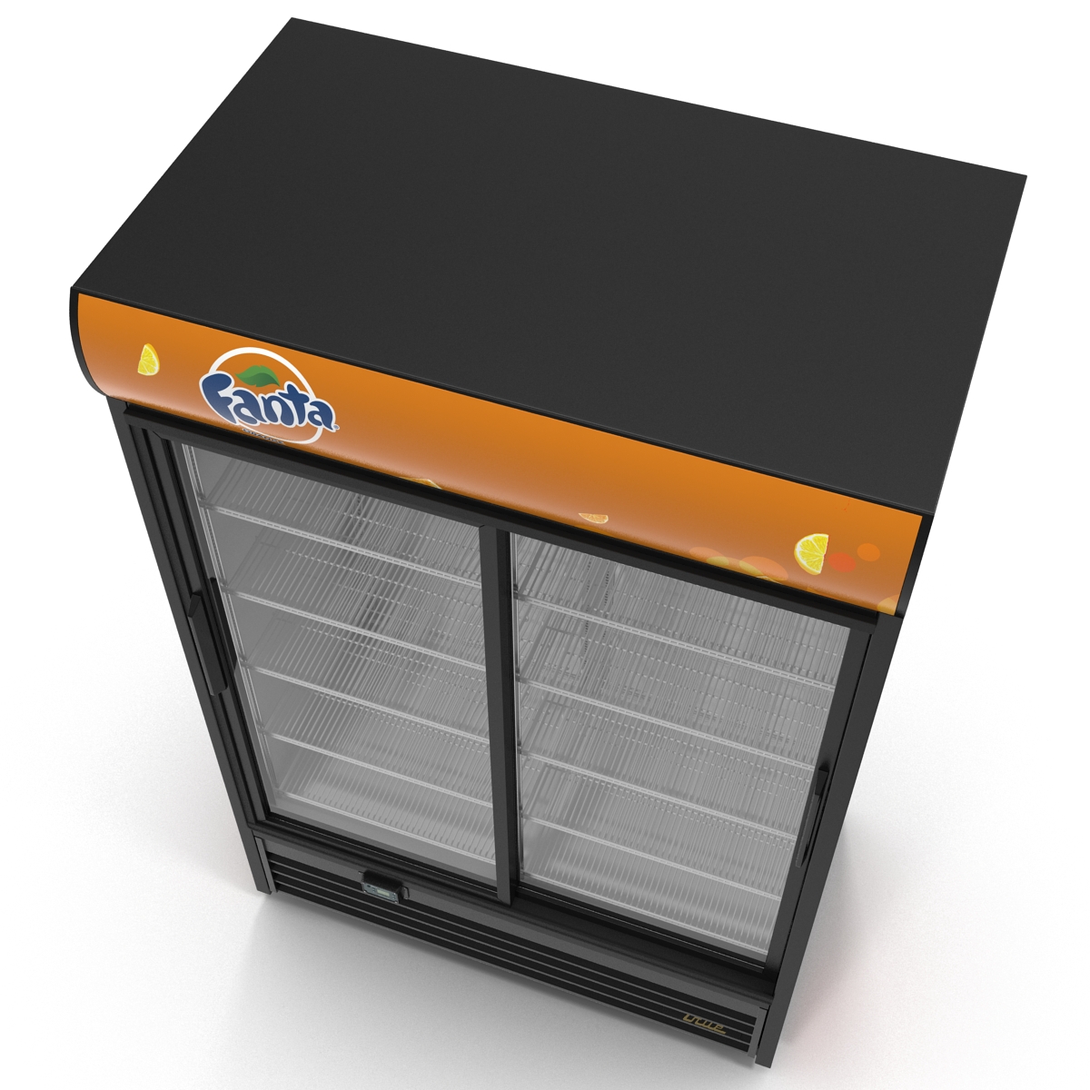 3D Fanta Double Door Display Refrigerator model