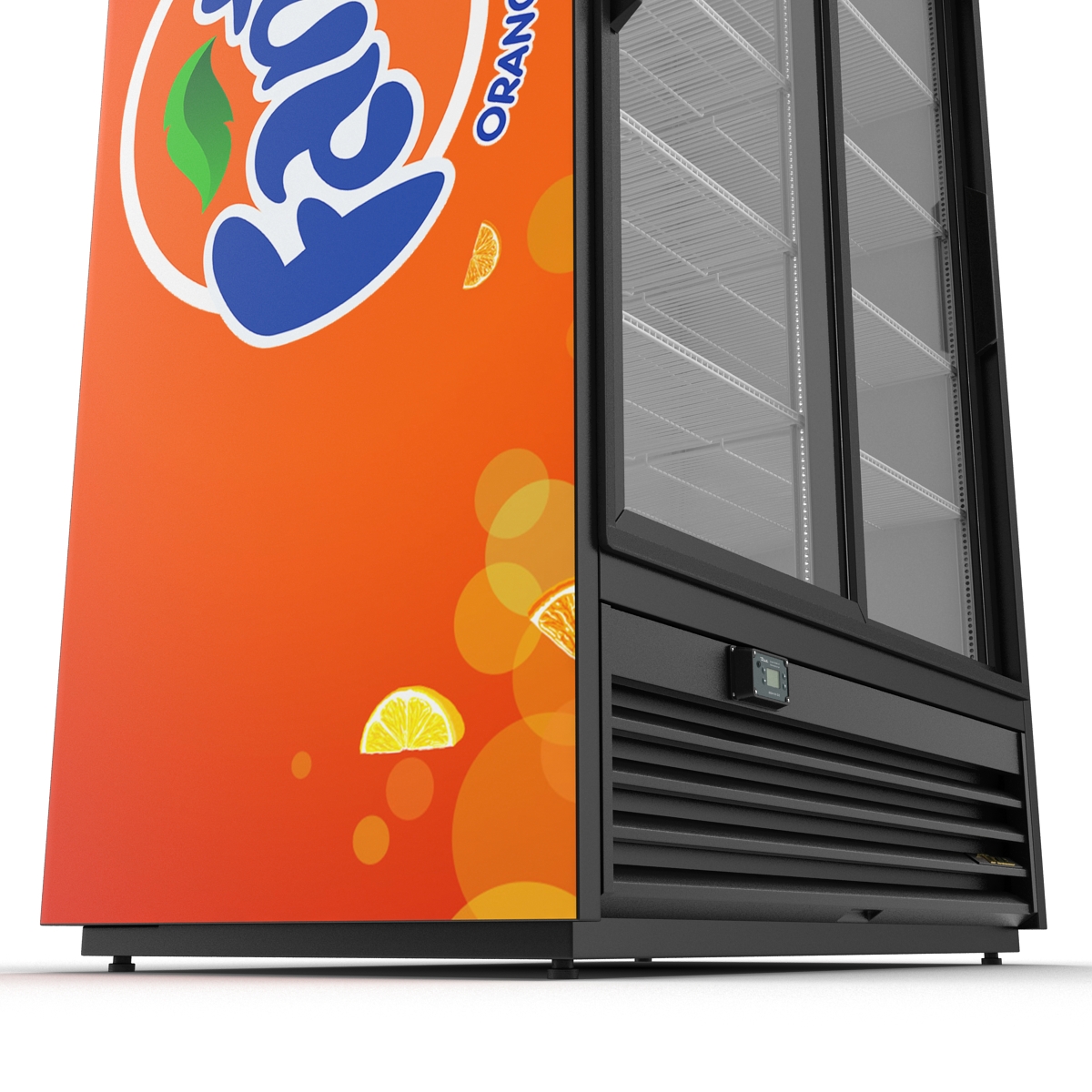 3D Fanta Double Door Display Refrigerator model