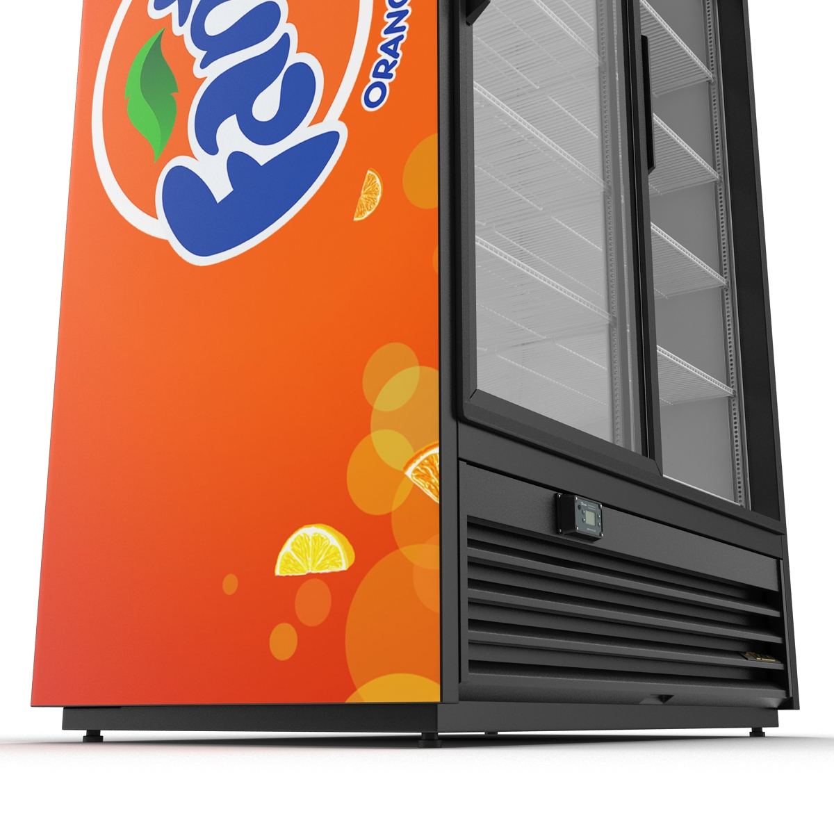 3D Fanta Double Door Display Refrigerator model