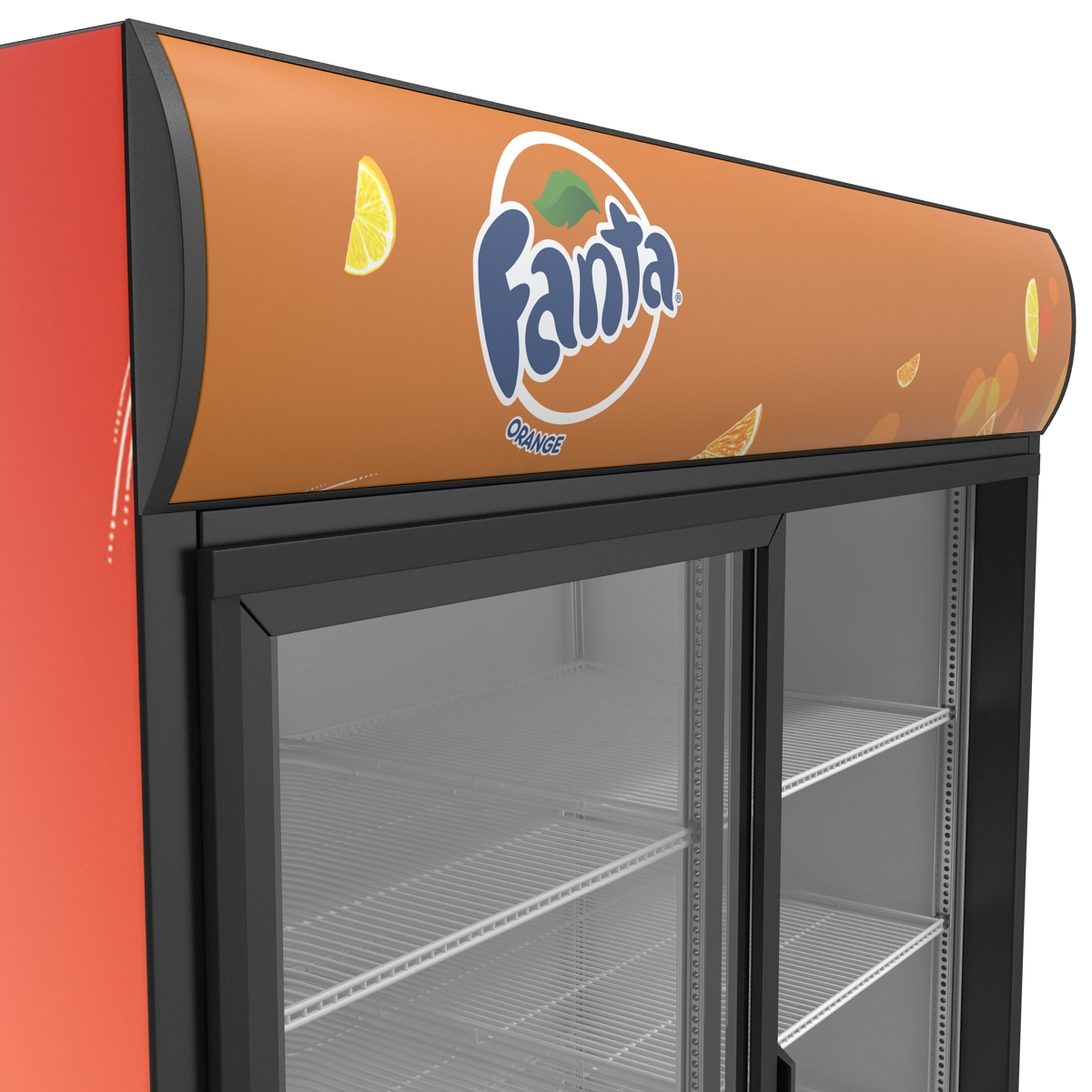 3D Fanta Double Door Display Refrigerator model