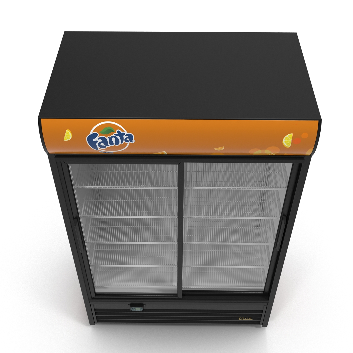 3D Fanta Double Door Display Refrigerator model