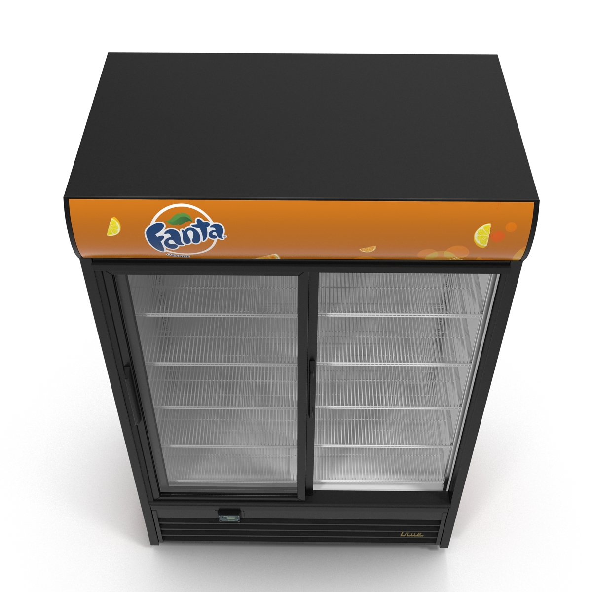 3D Fanta Double Door Display Refrigerator model