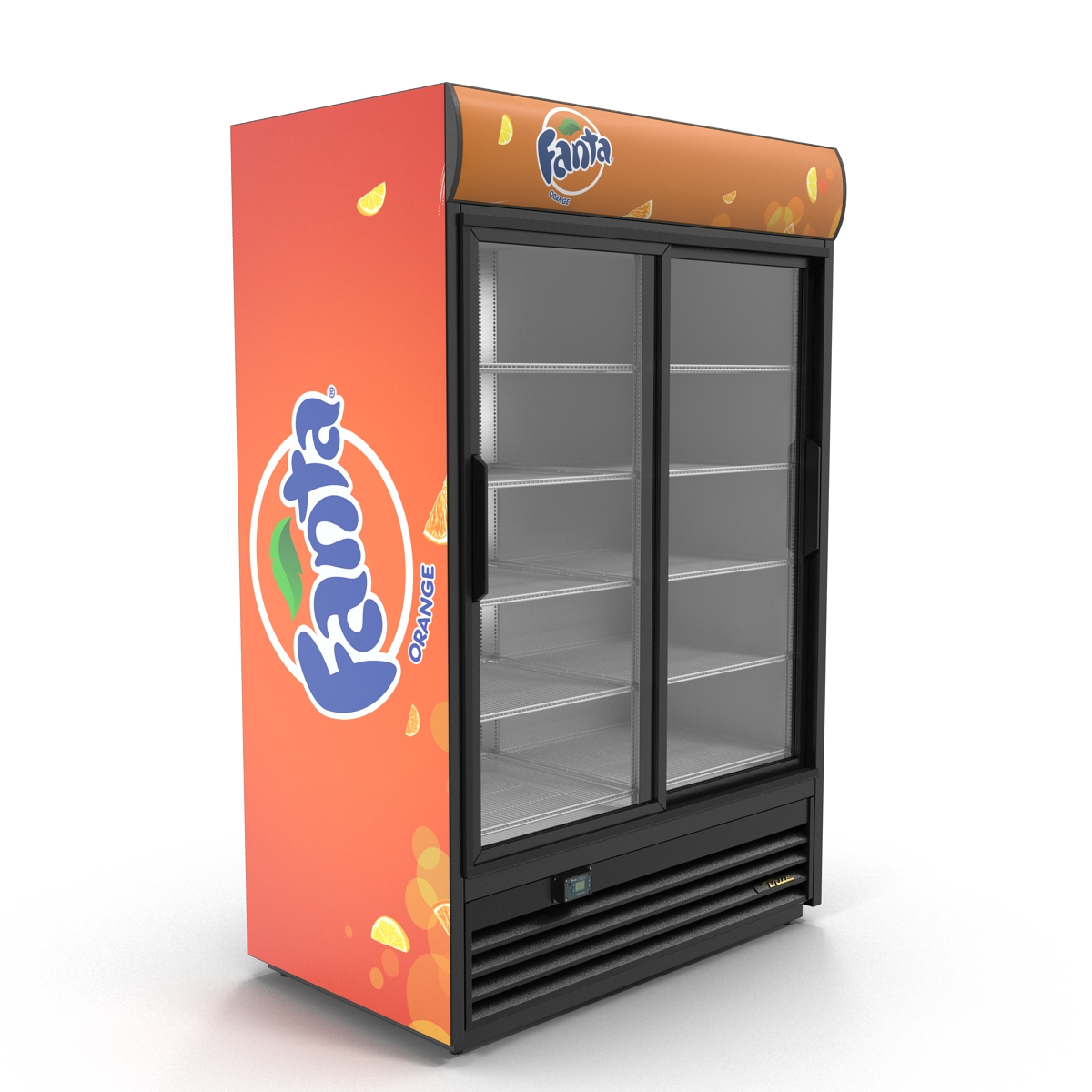 3D Fanta Double Door Display Refrigerator model