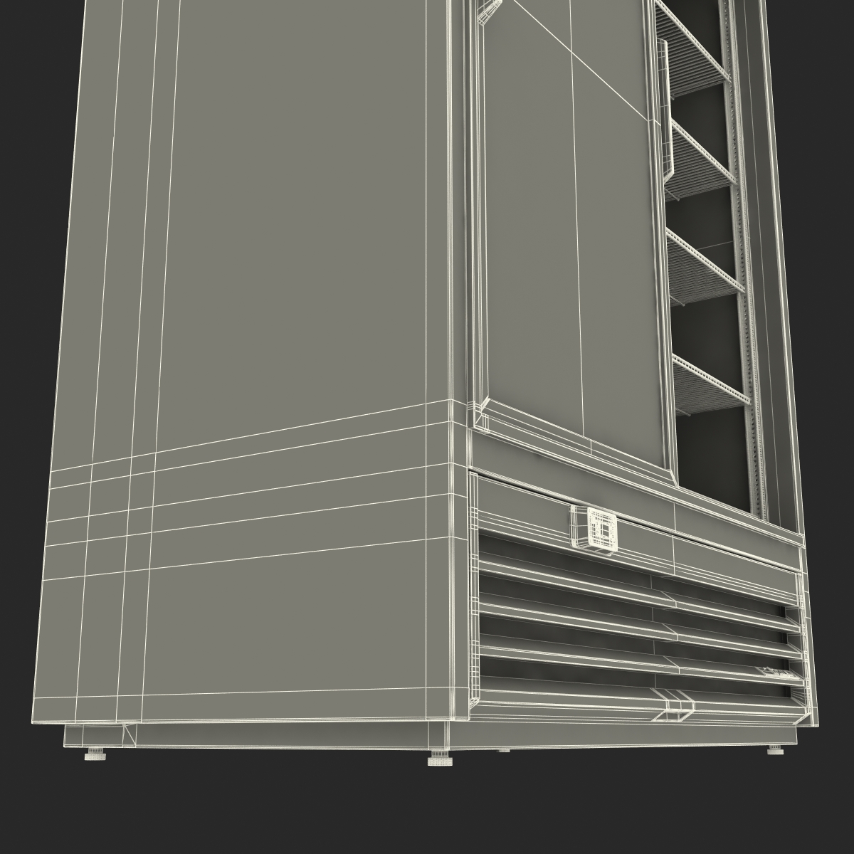 3D Fanta Double Door Display Refrigerator model