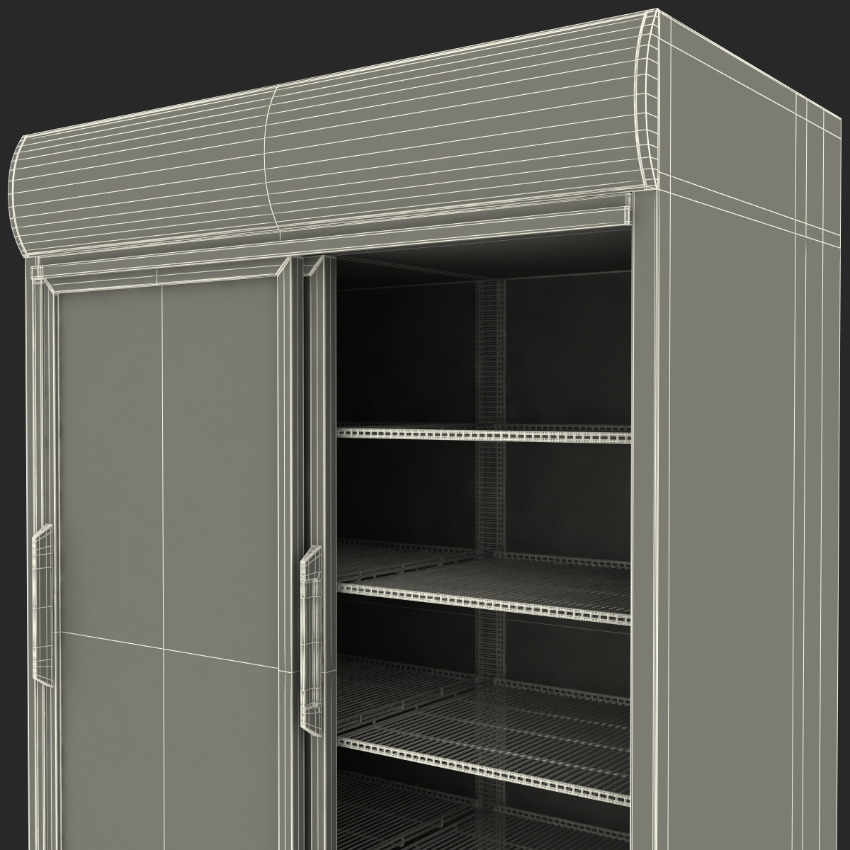 3D Fanta Double Door Display Refrigerator model