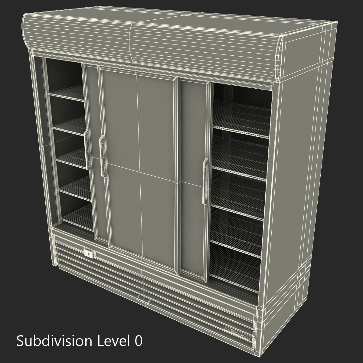 3D Sprite Three Door Display Refrigerator model