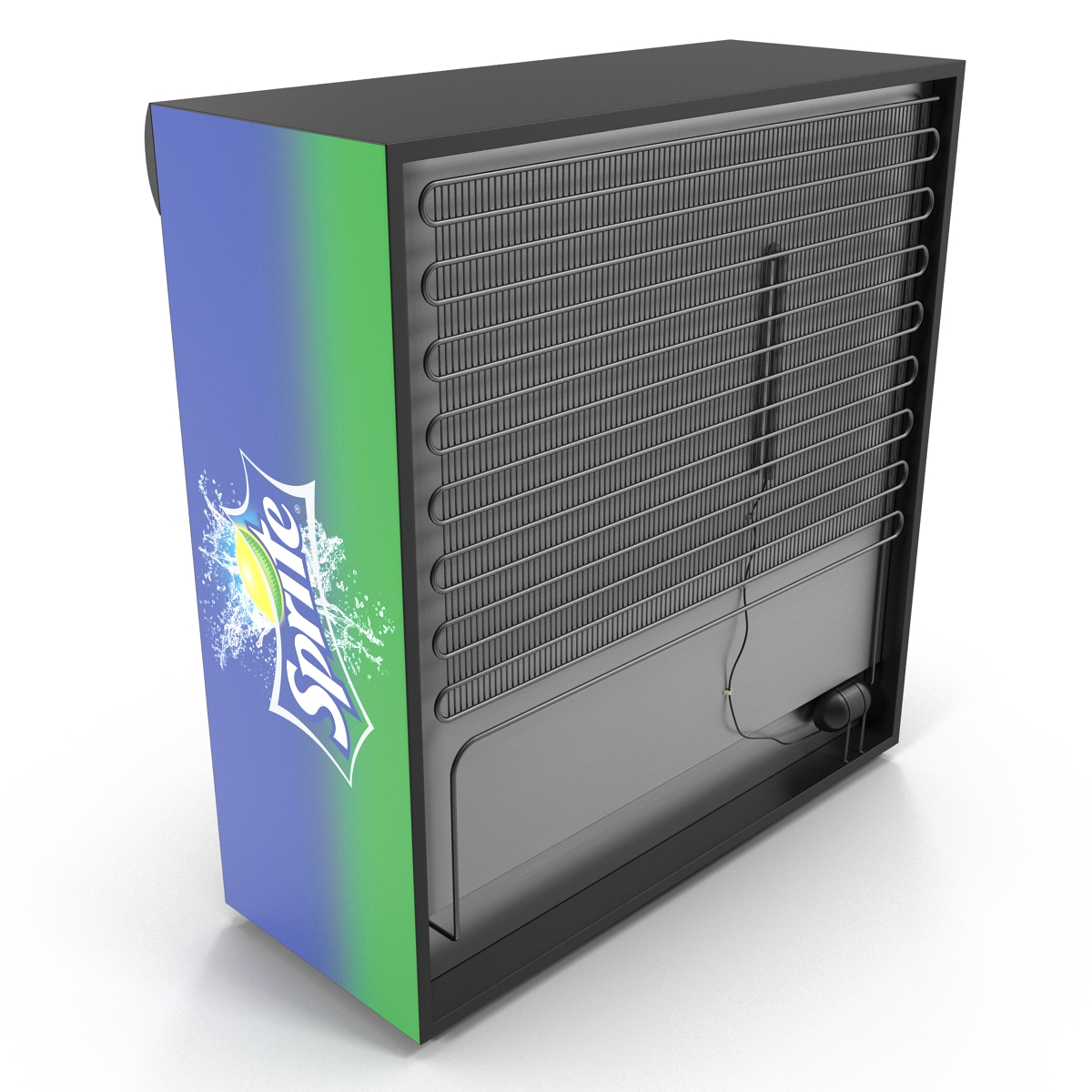 3D Sprite Three Door Display Refrigerator model