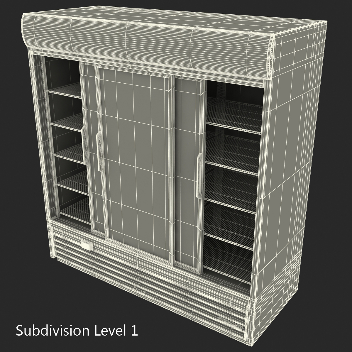 Fanta Three Door Display Refrigerator 3D