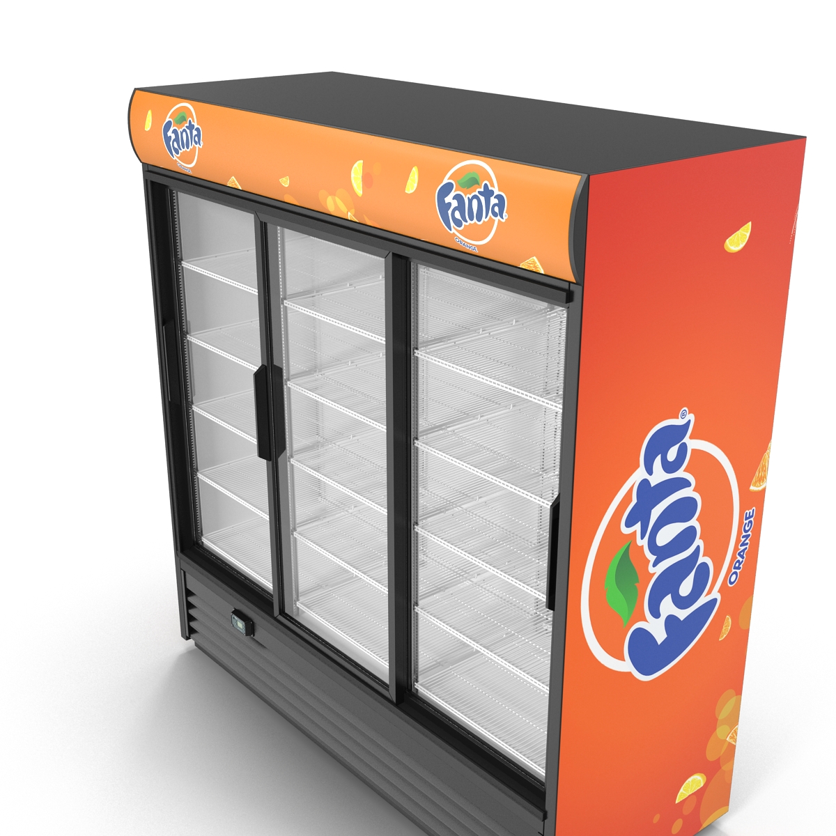 Fanta Three Door Display Refrigerator 3D