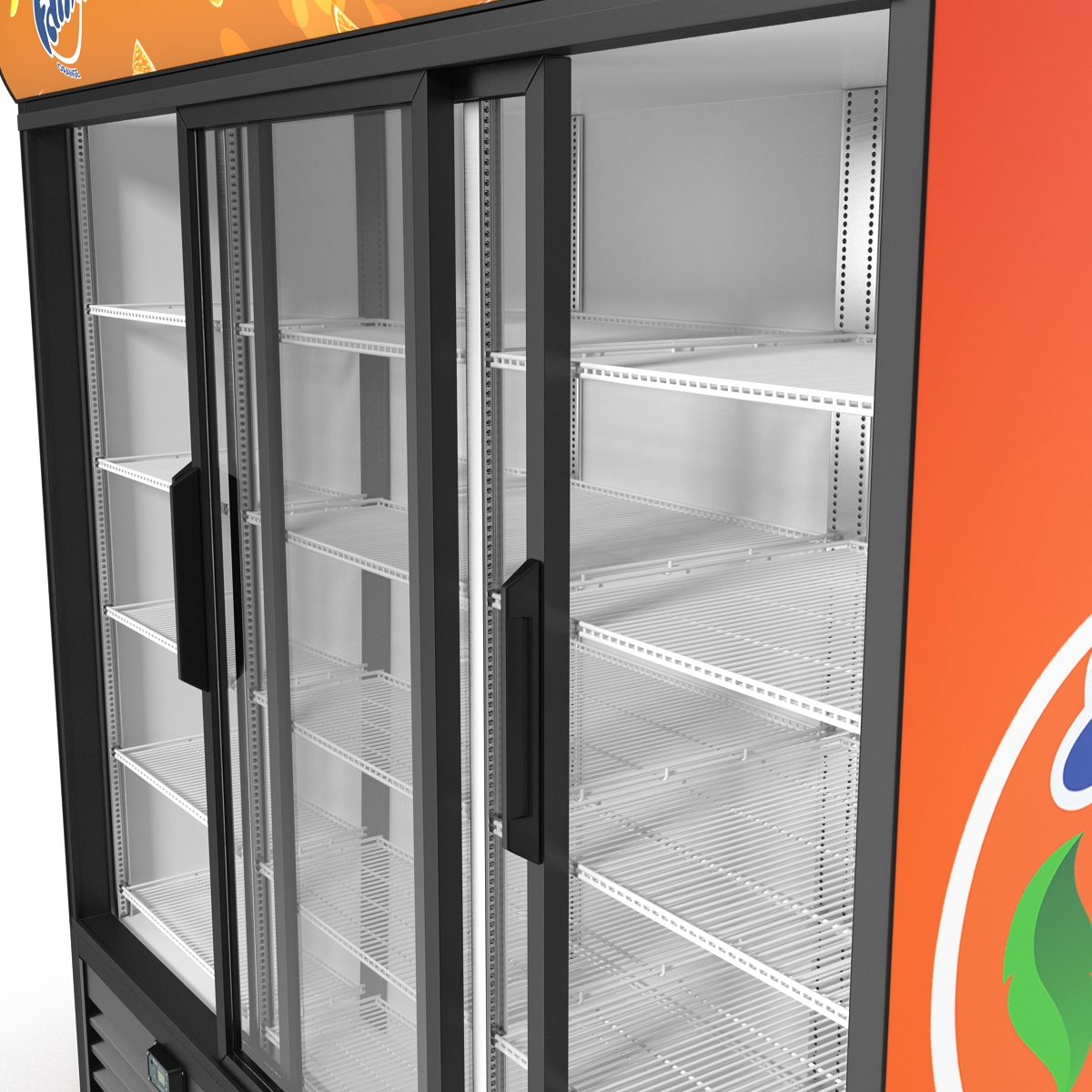 Fanta Three Door Display Refrigerator 3D