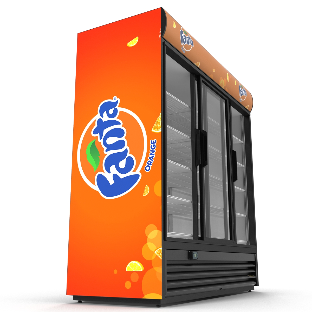 Fanta Three Door Display Refrigerator 3D