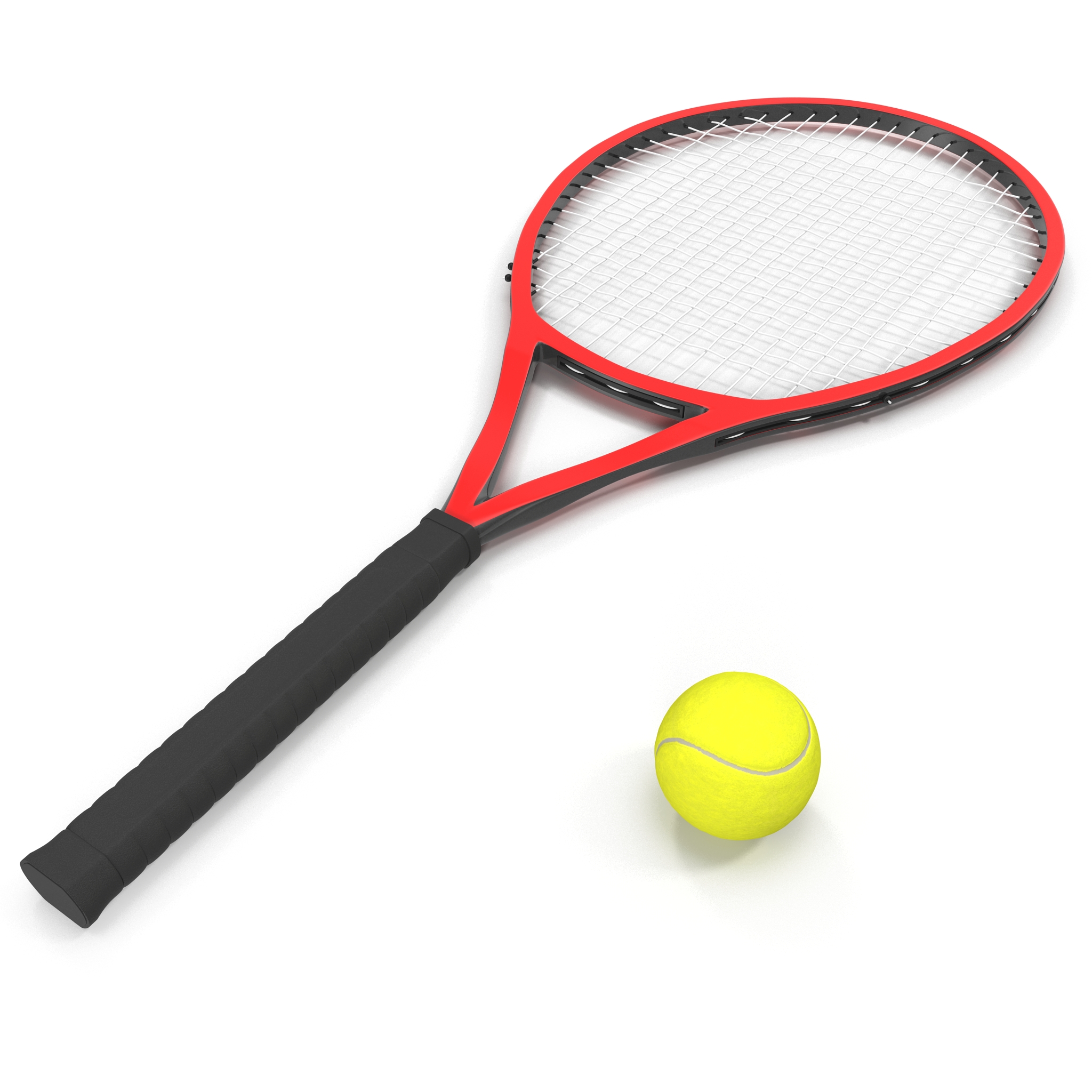 Tennis Racket and Ball 3D