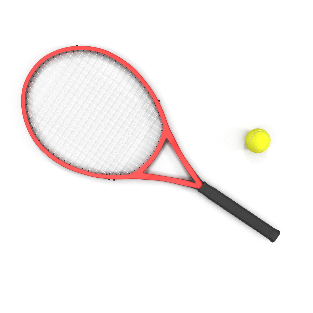 Tennis Racket and Ball 3D