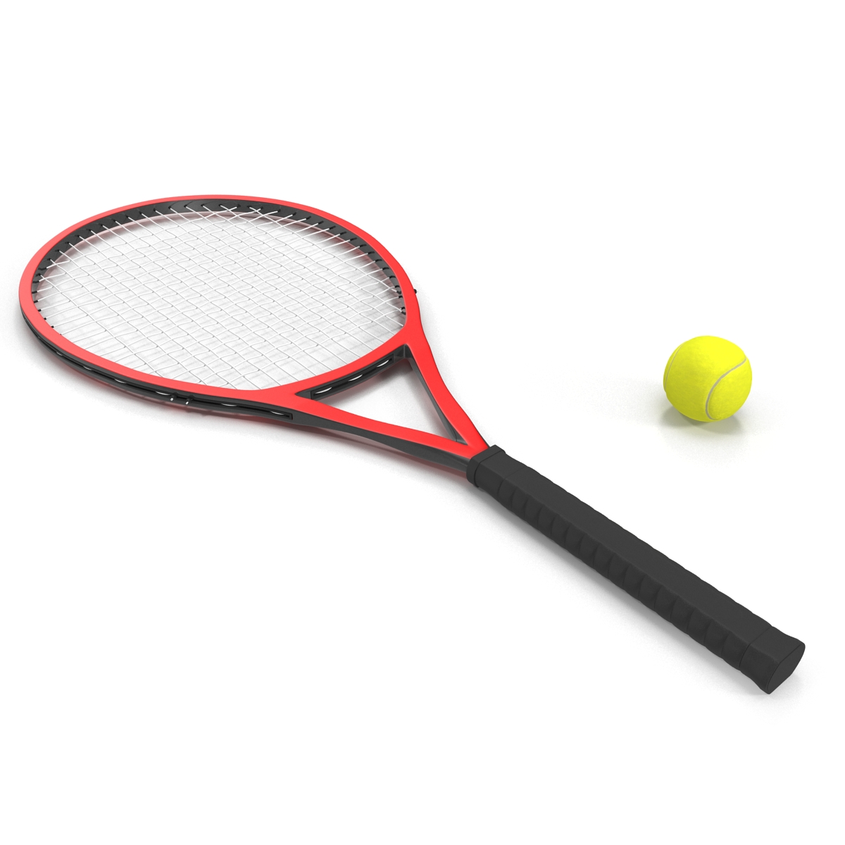 Tennis Racket and Ball 3D