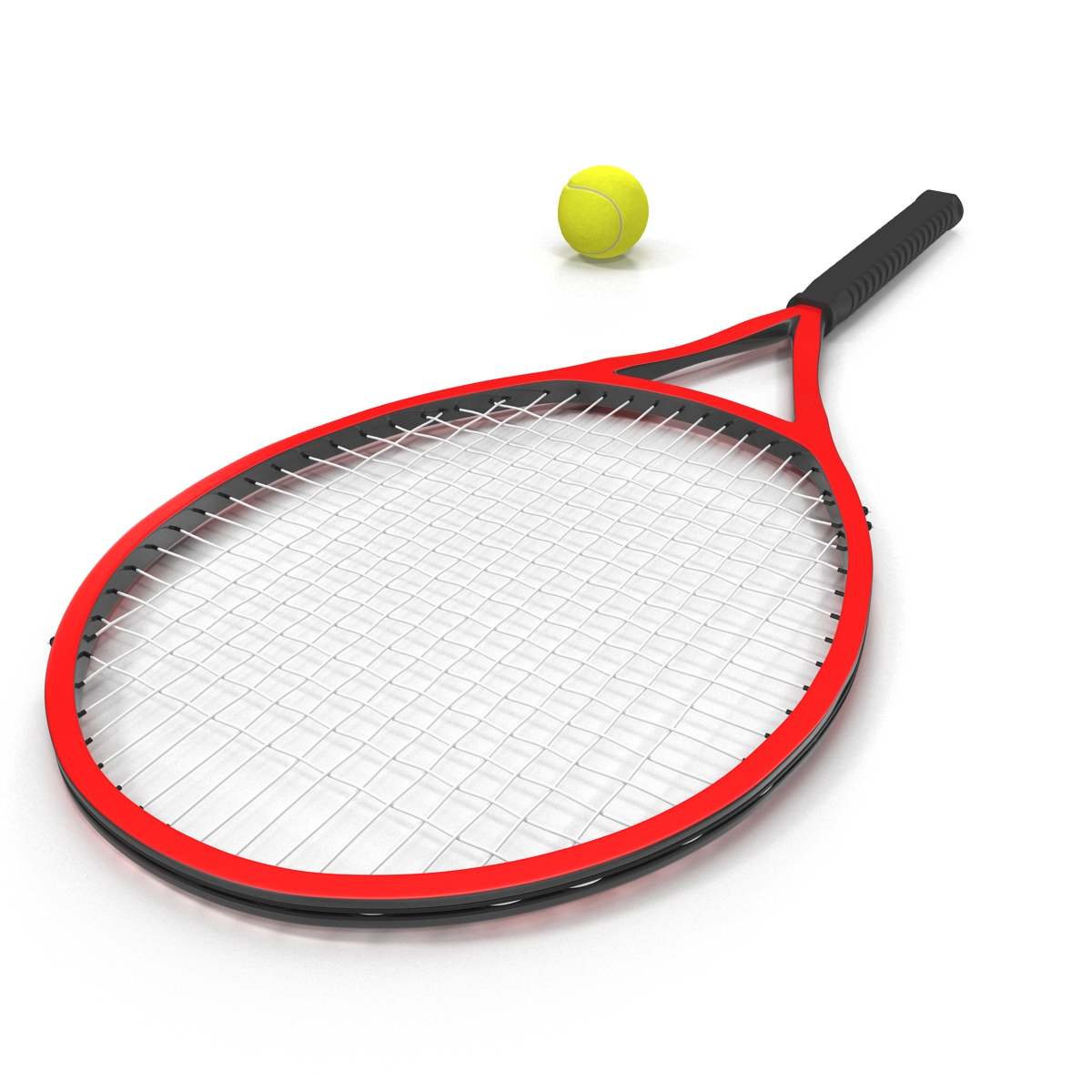 Tennis Racket and Ball 3D