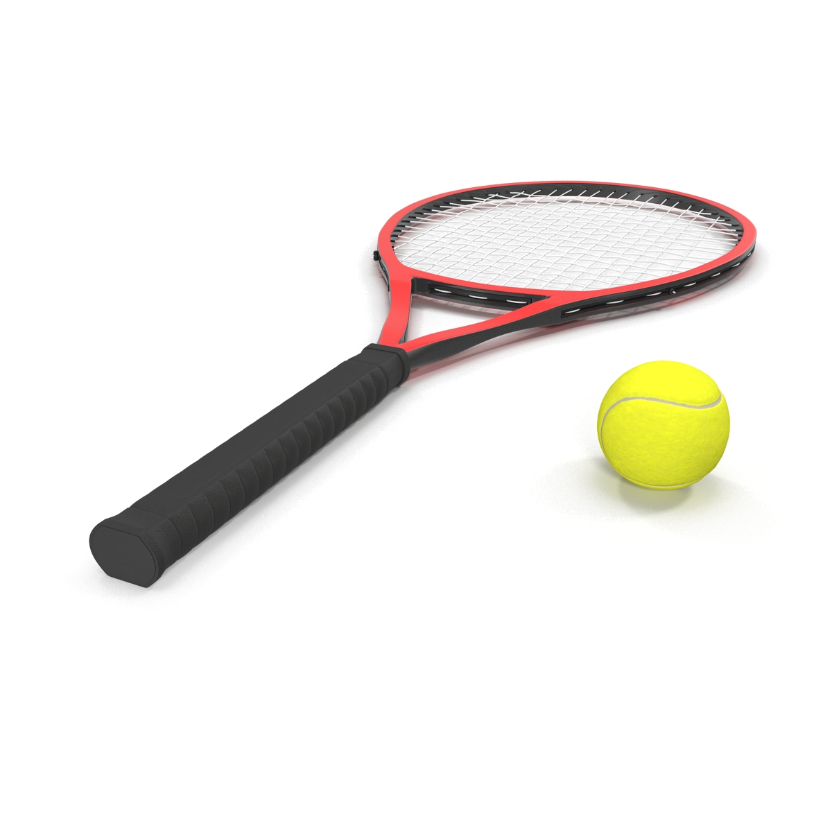 Tennis Racket and Ball 3D