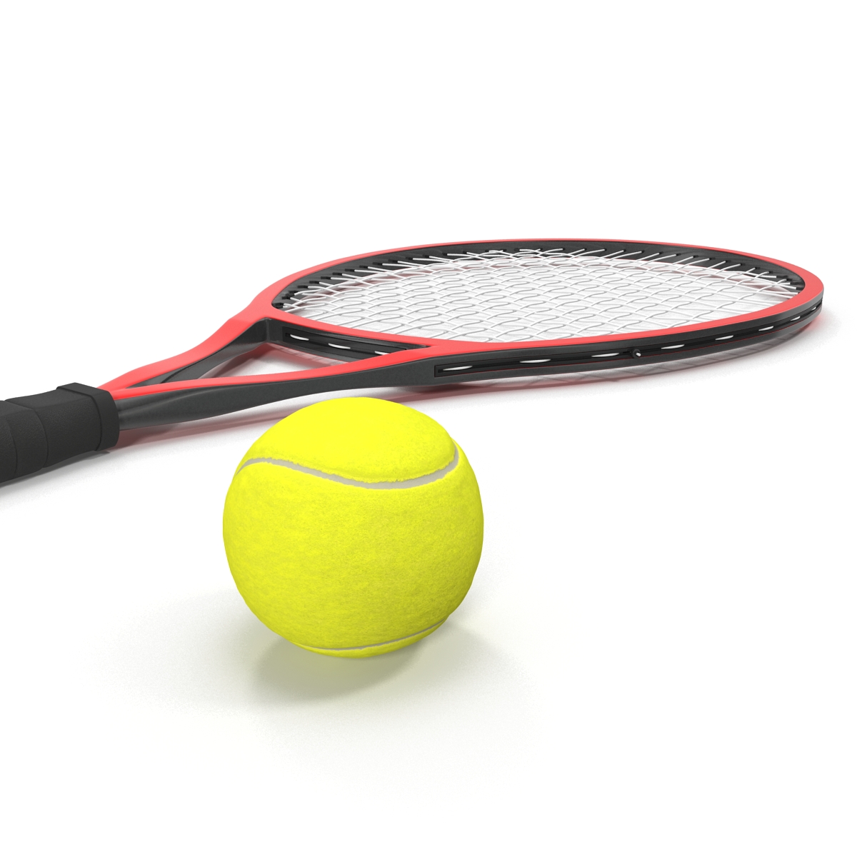 Tennis Racket and Ball 3D