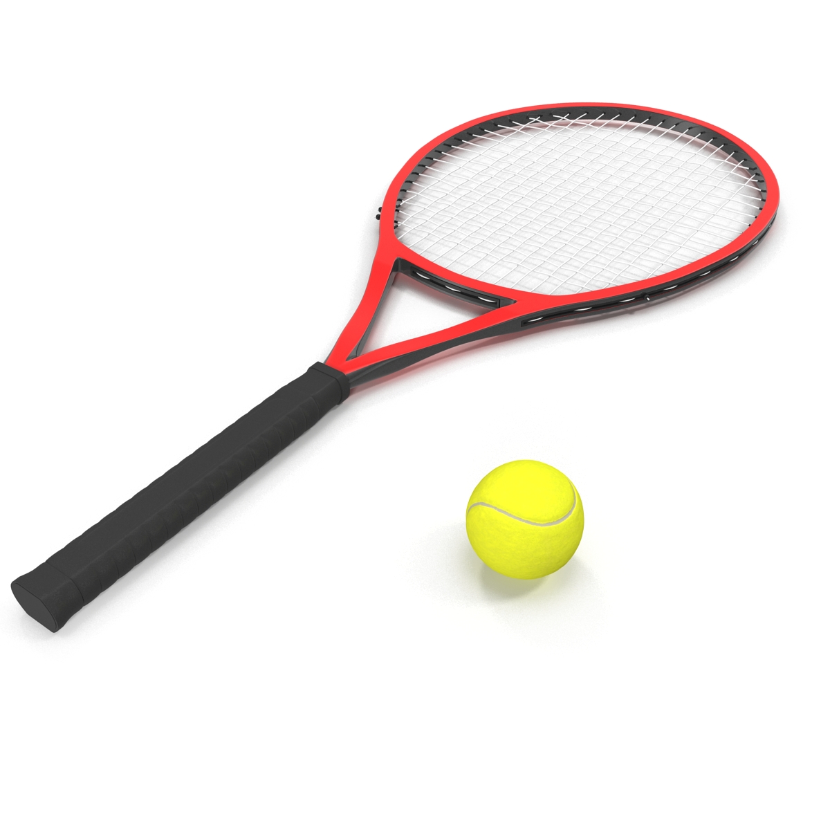 Tennis Racket and Ball 3D