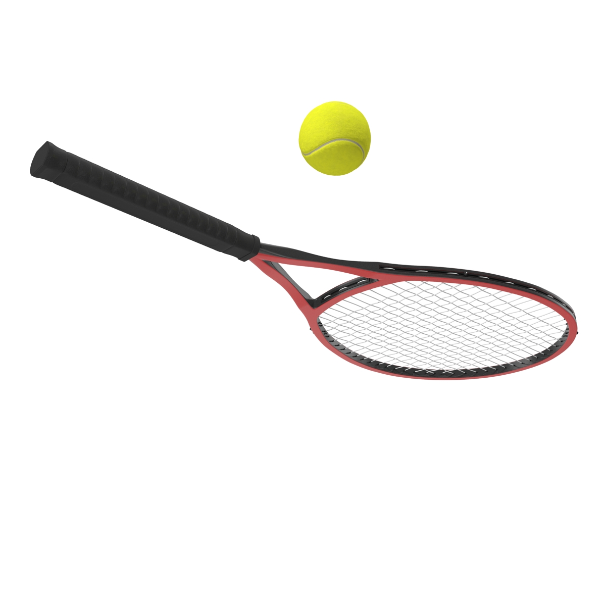 Tennis Racket and Ball 3D